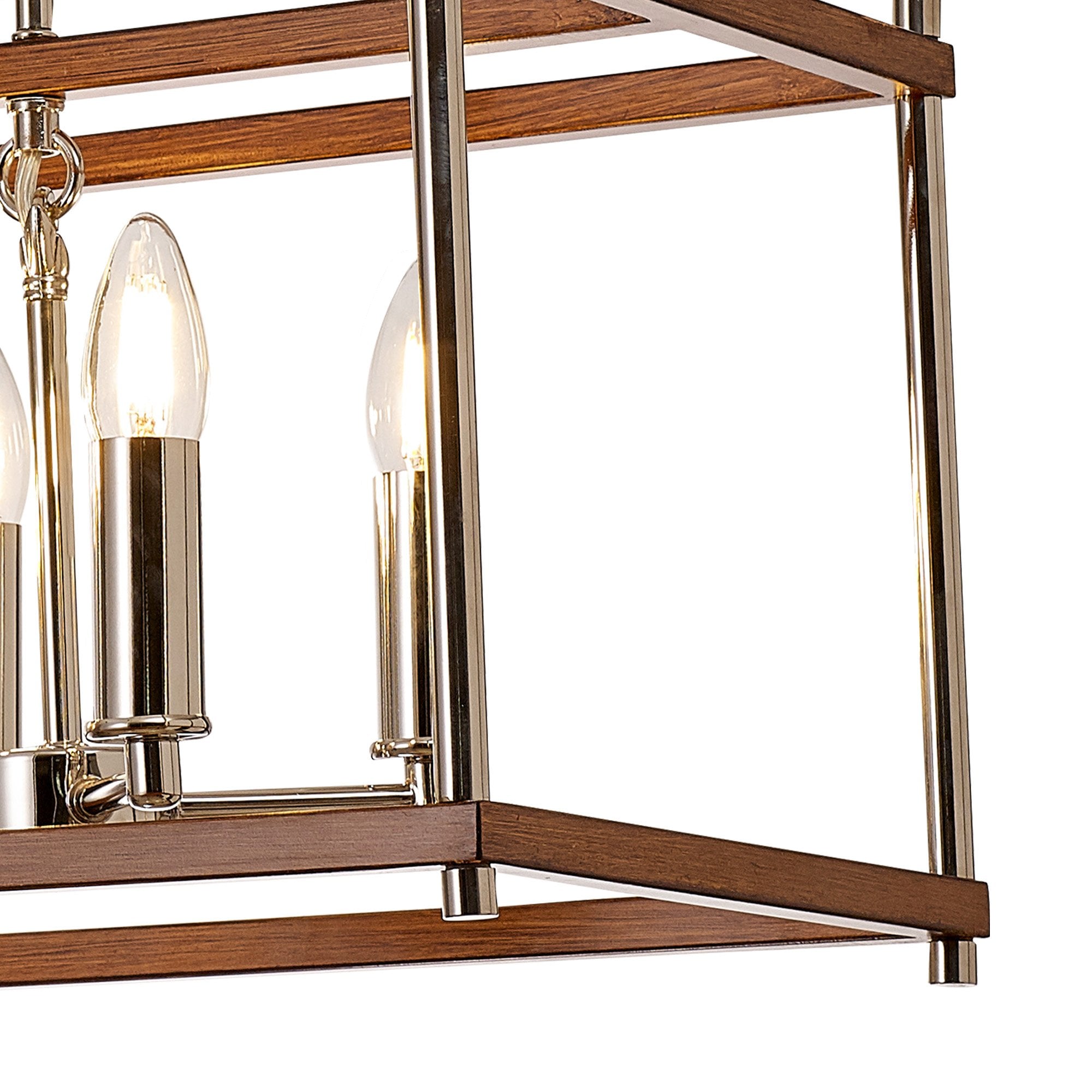 Fabula Douglas 8 Light Linear Pendant - Walnut & Polished Nickel