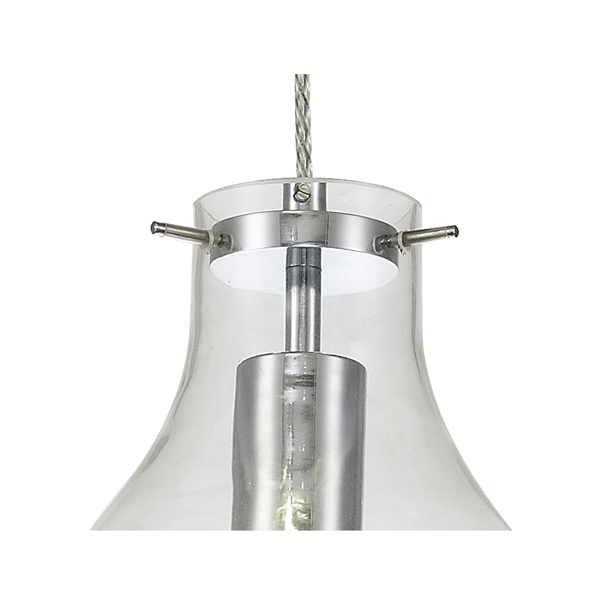 Fabula Elgar 17cm Round Pendant - Chrome & Clear Glass