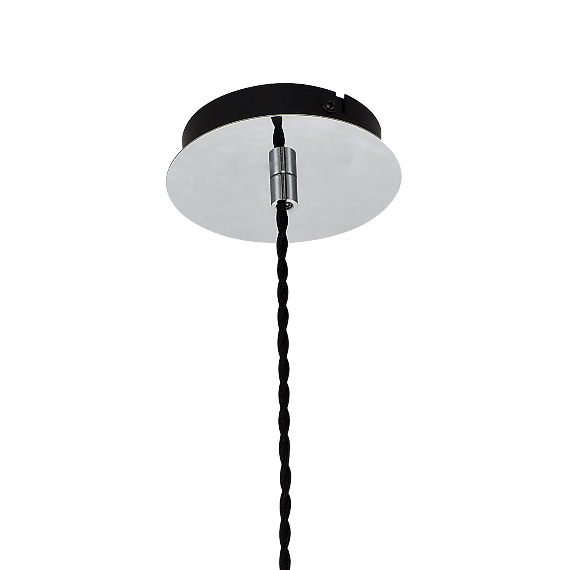 Fabula Elgar 17cm Round Pendant - Chrome & Smoked Glass