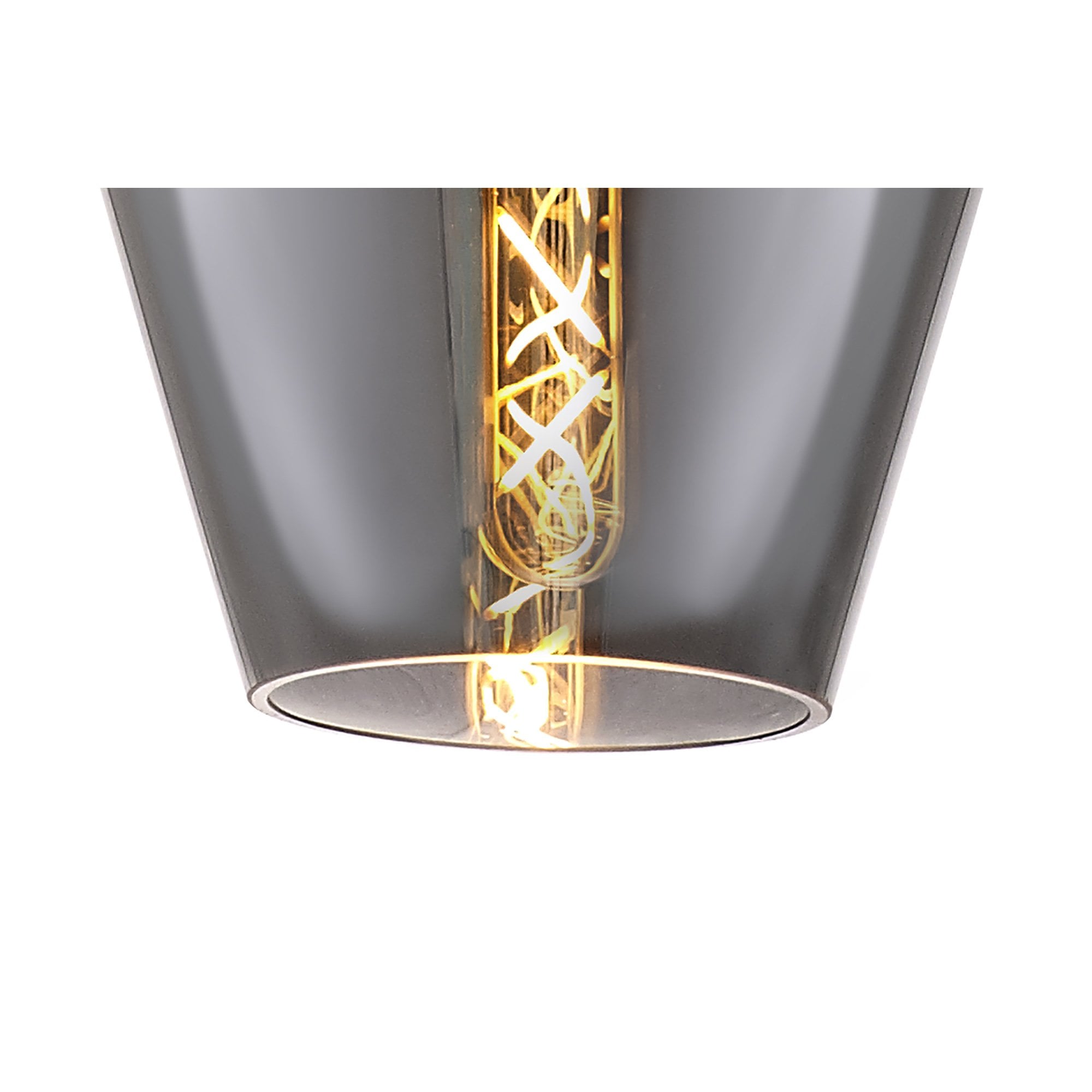 Fabula Elgar 17cm Round Pendant - Chrome & Smoked Glass