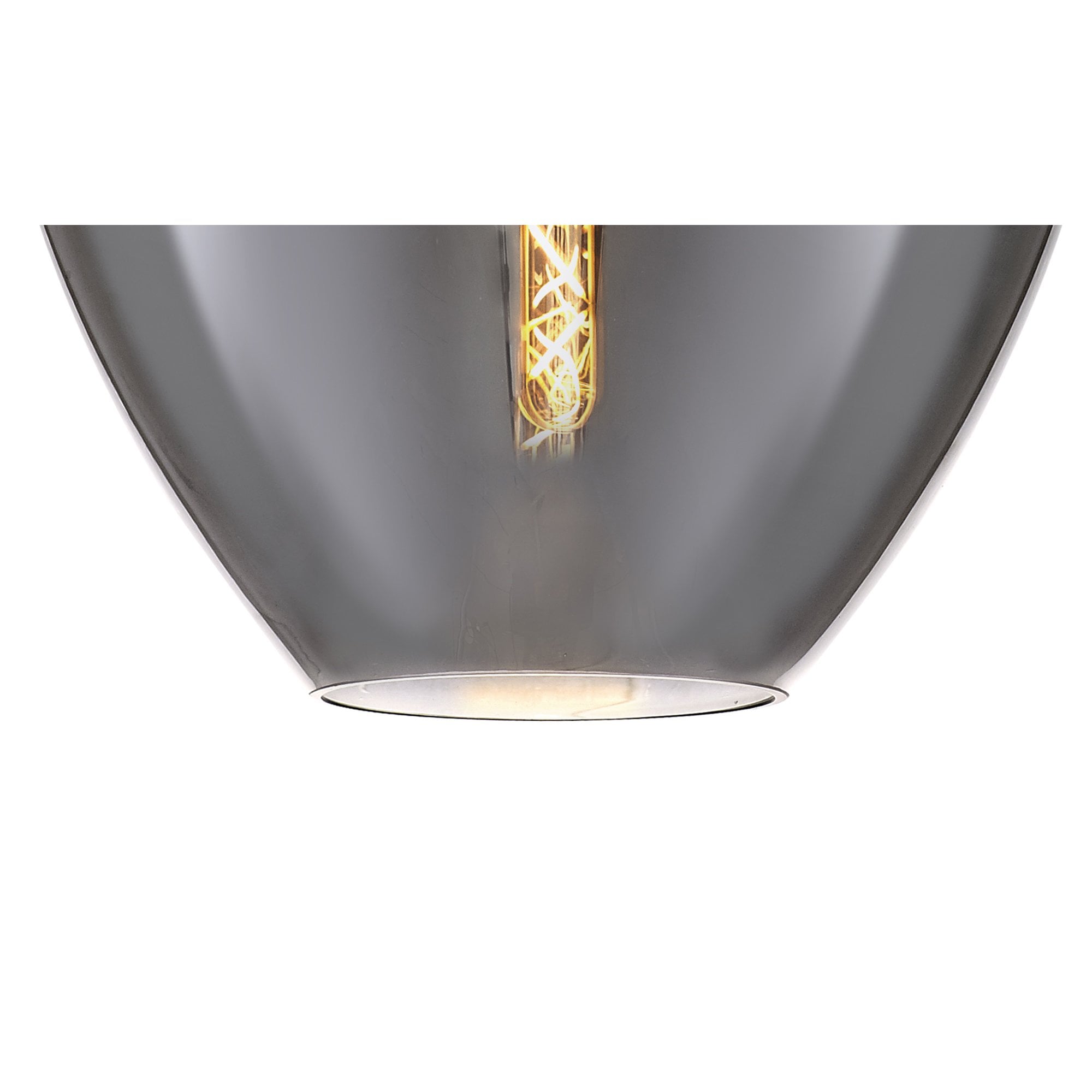Fabula Elgar 38cm Round Pendant - Chrome & Smoked Glass