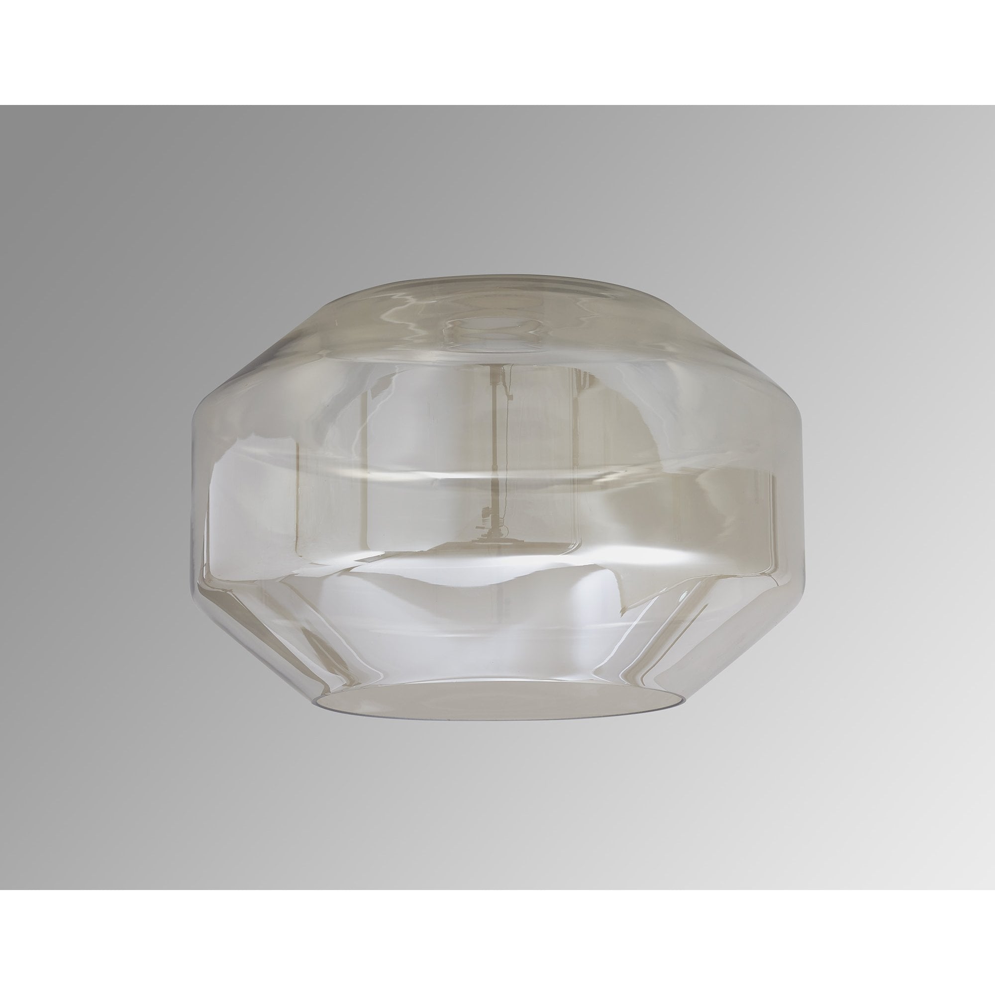 Fabula Epping 30cm Chamfered Round Shade - Cognac Glass - Shade Only