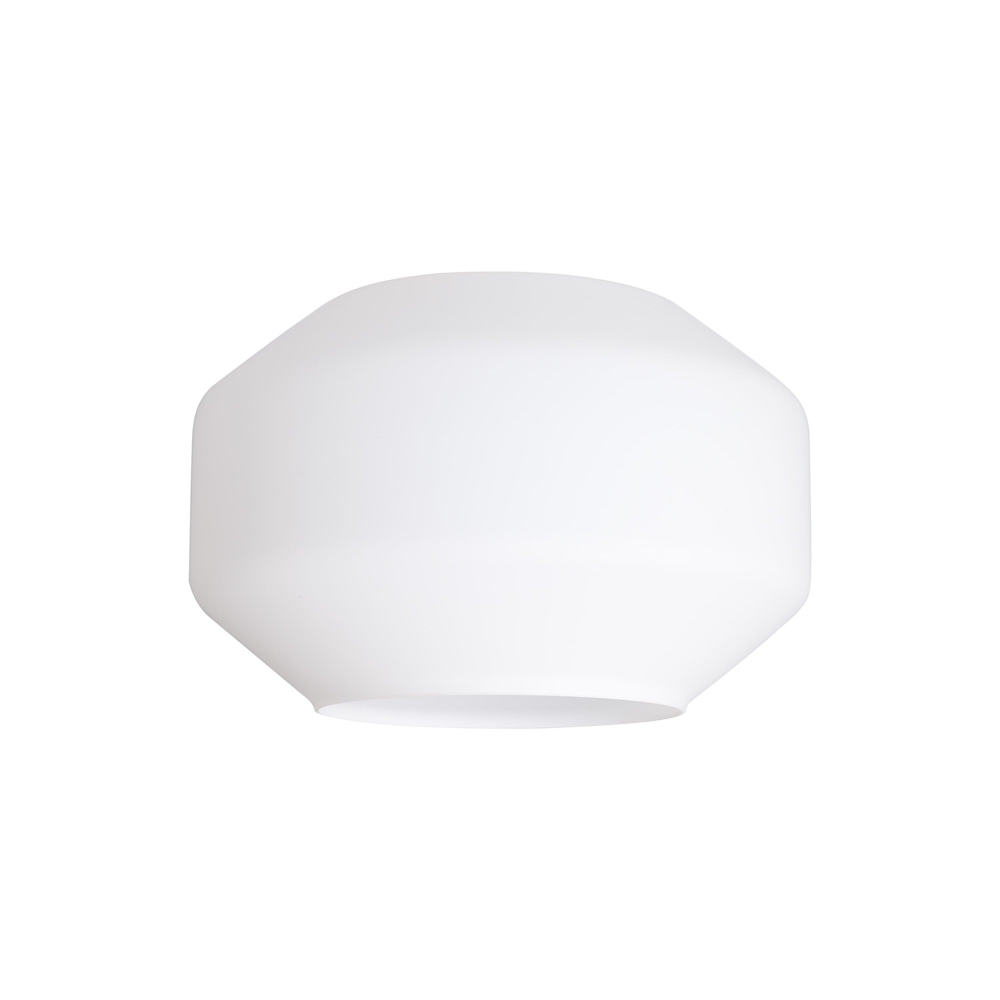 Fabula Epping 30cm Chamfered Round Shade - Opal Glass - Shade Only
