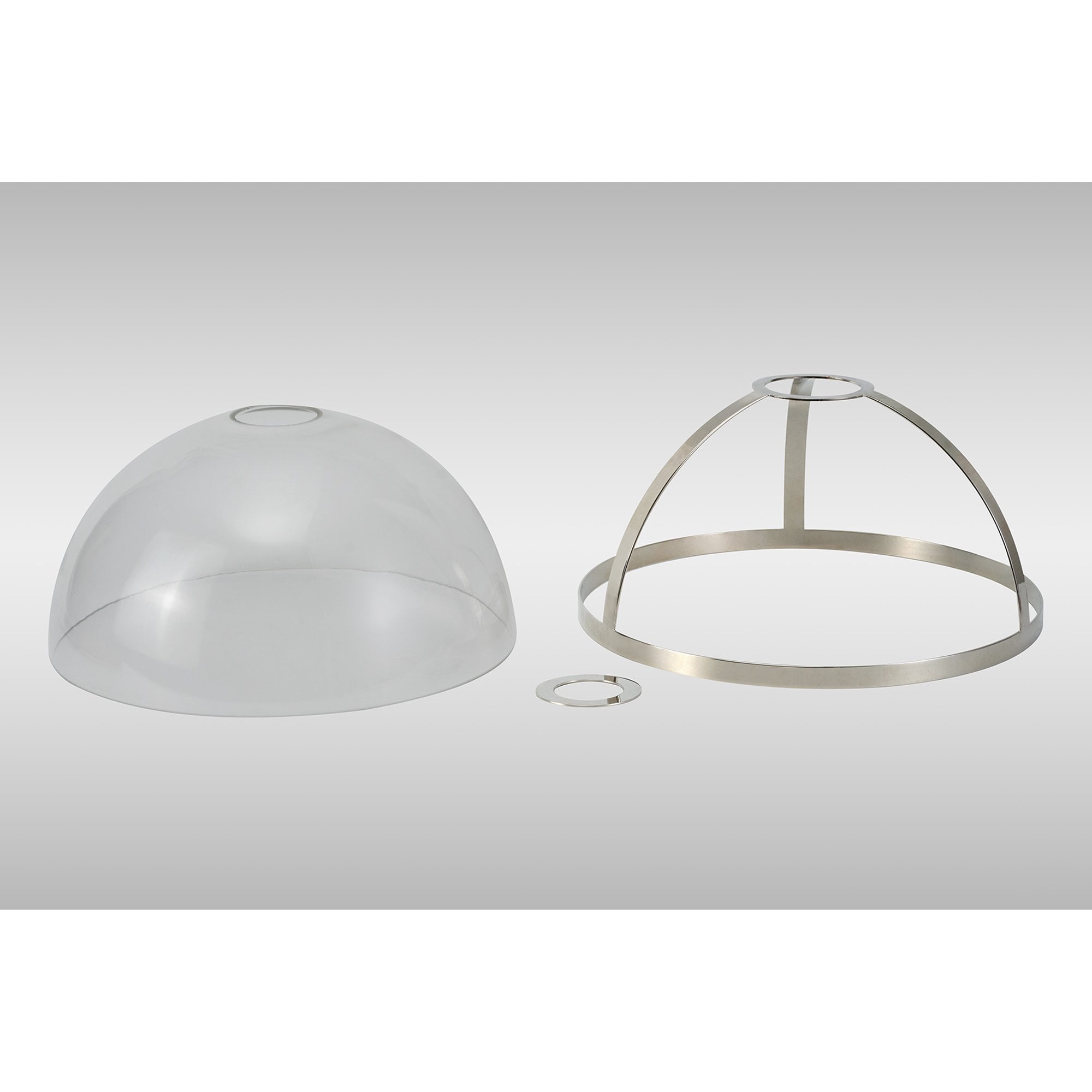Fabula Epping 30cm Round Shade - Polished Nickel & Clear Glass - Shade Only