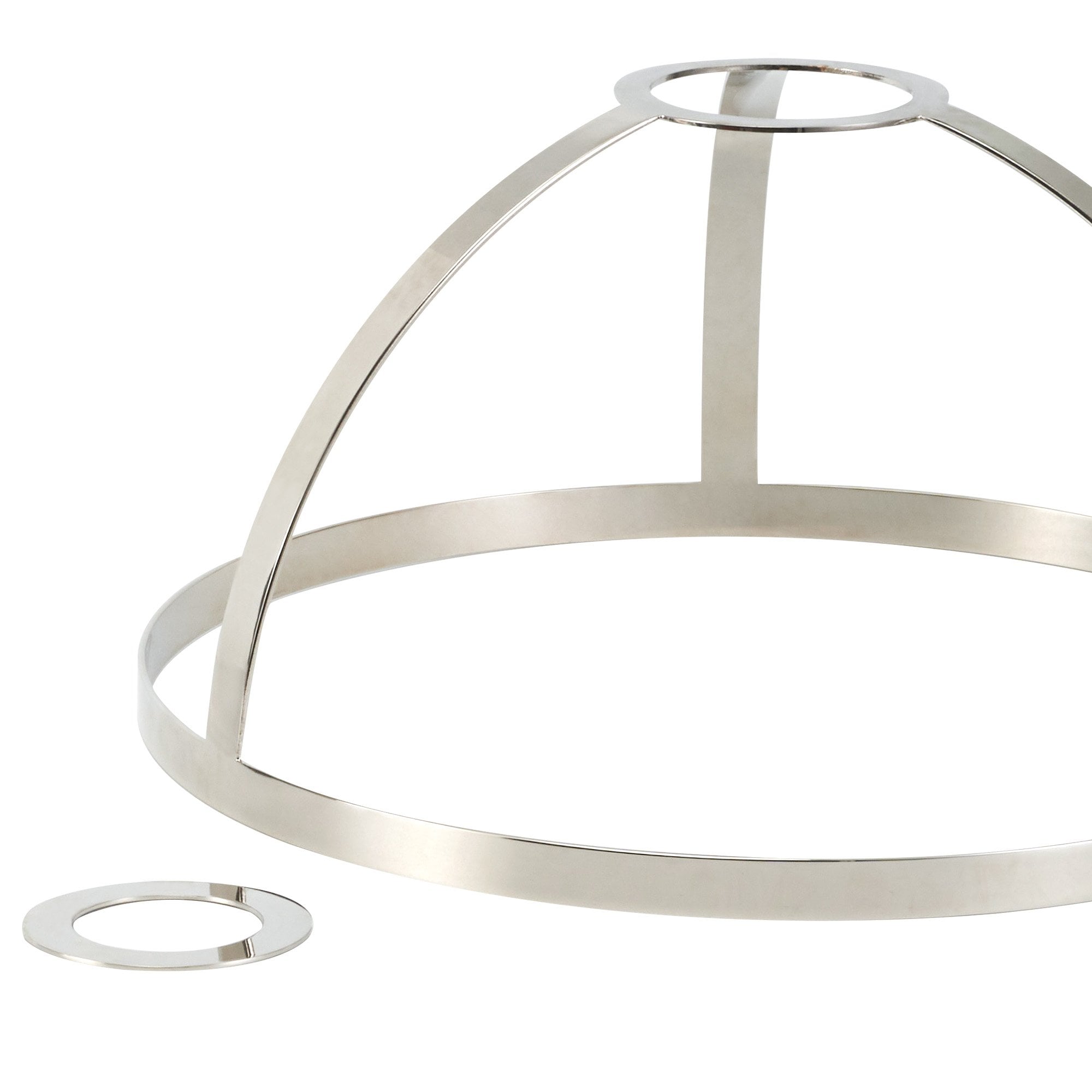 Fabula Epping 30cm Round Shade - Polished Nickel & Clear Glass - Shade Only