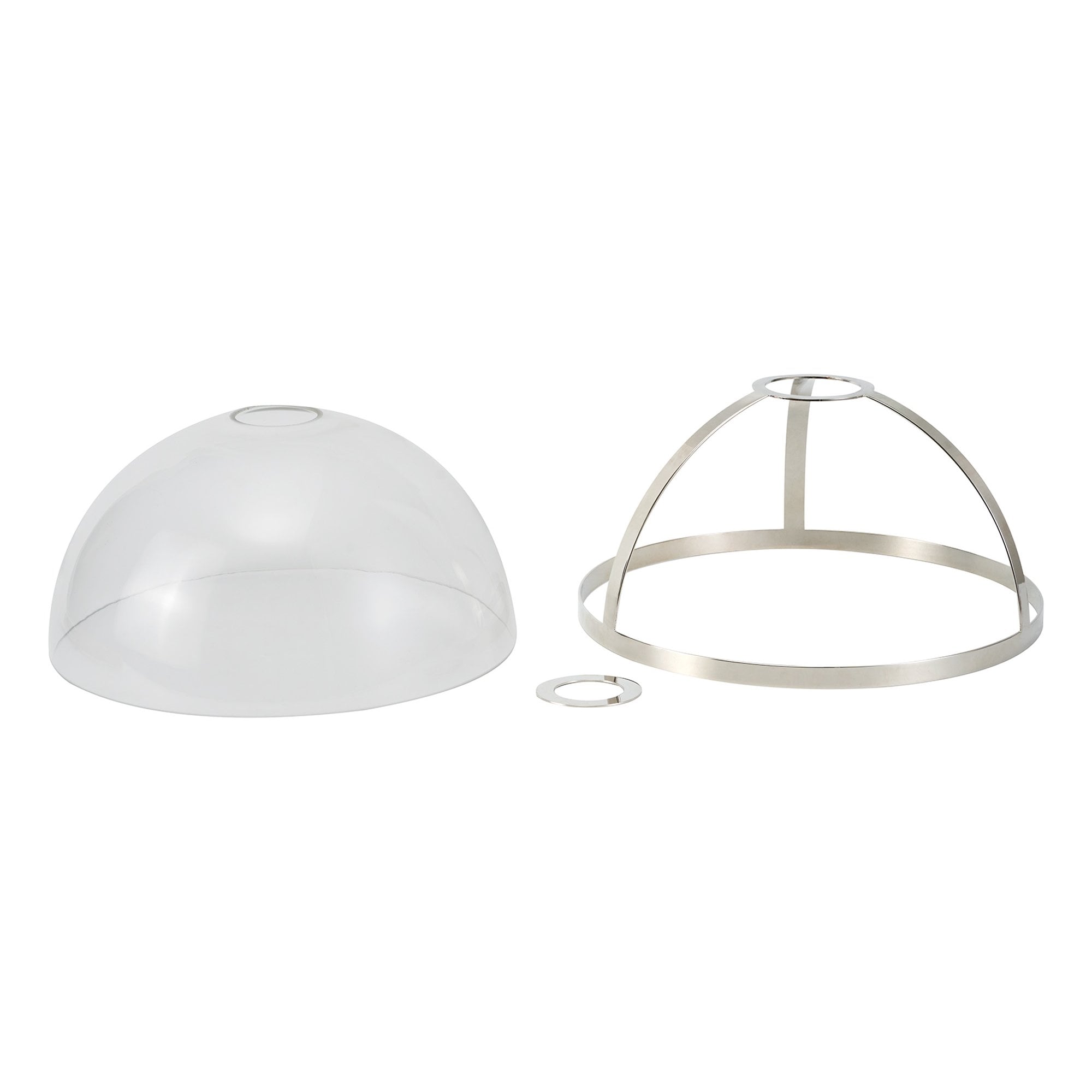 Fabula Epping 30cm Round Shade - Polished Nickel & Clear Glass - Shade Only