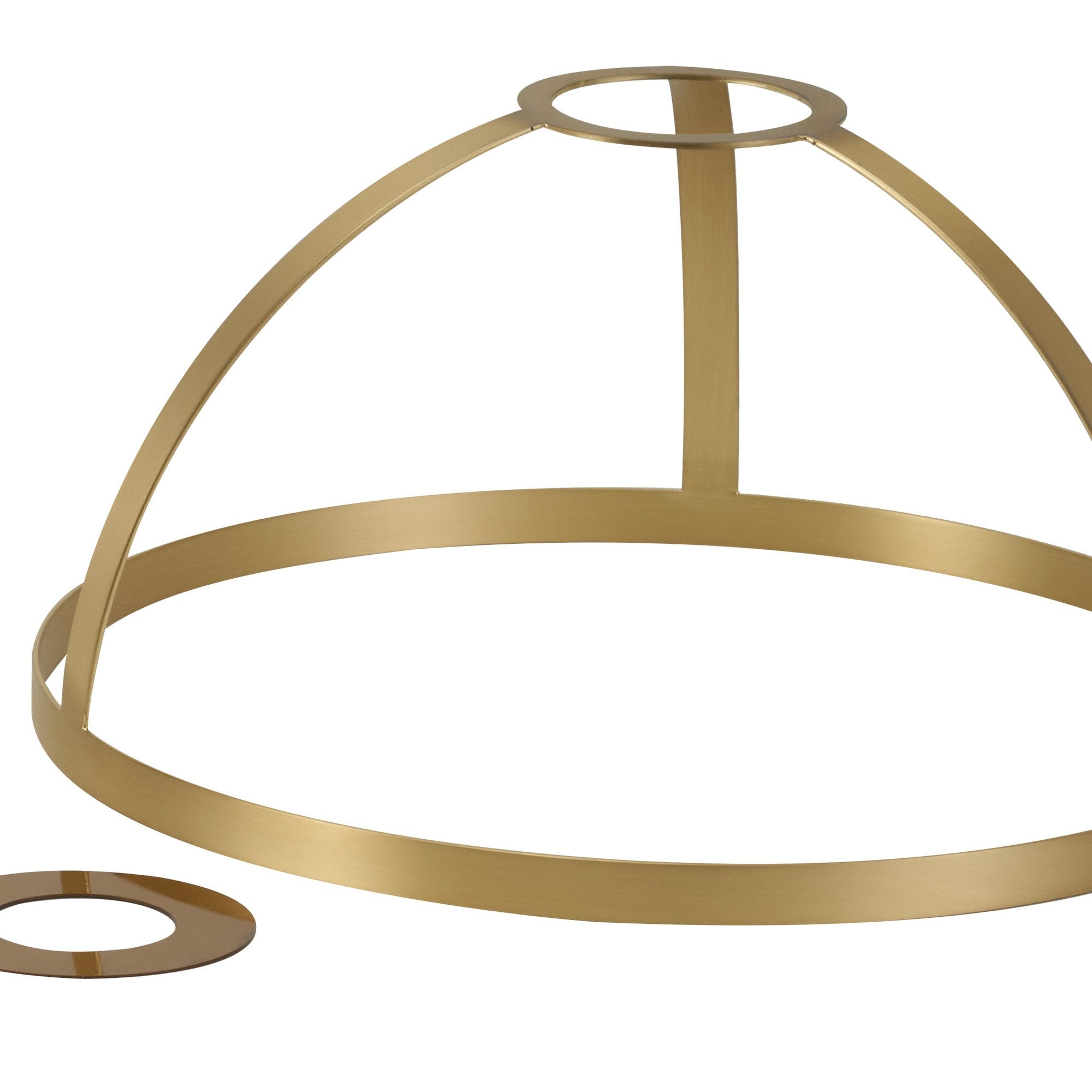 Fabula Epping 30cm Round Shade - Satin Gold & Clear Glass - Shade Only