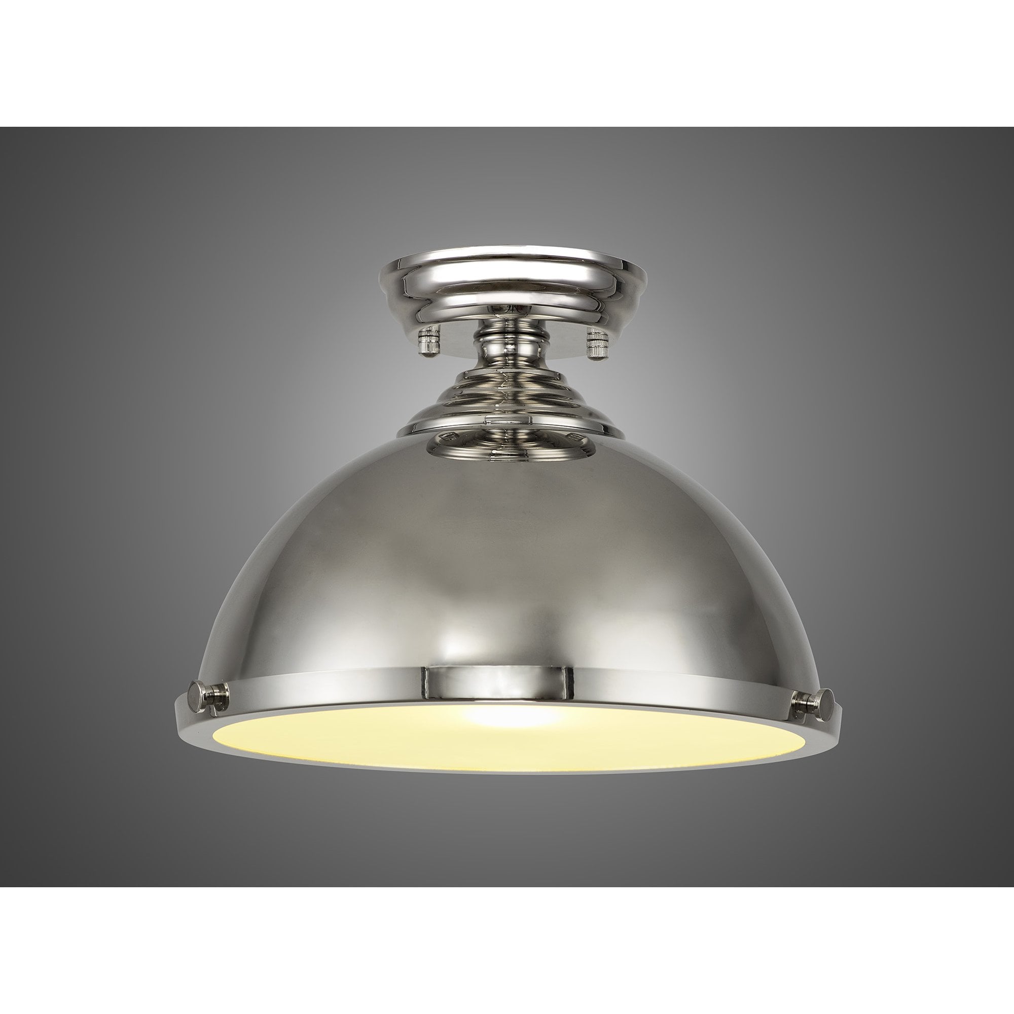Fabula Epping 31cm Single Flush Light - Polished Nickel
