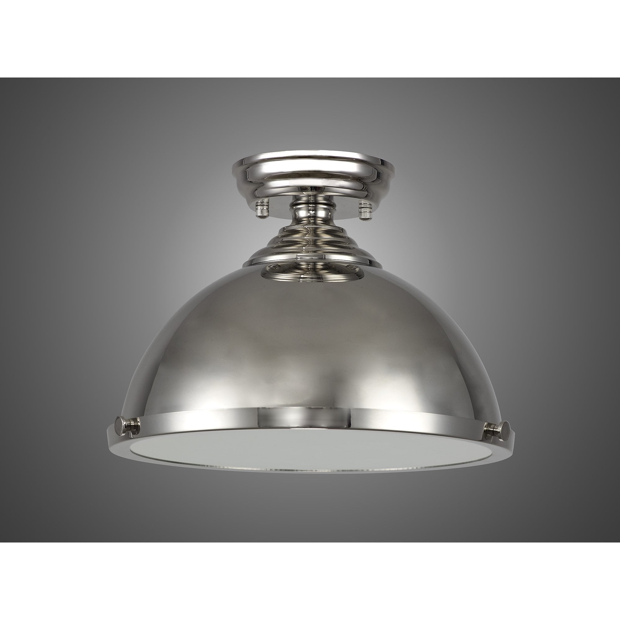 Fabula Epping 31cm Single Flush Light - Polished Nickel