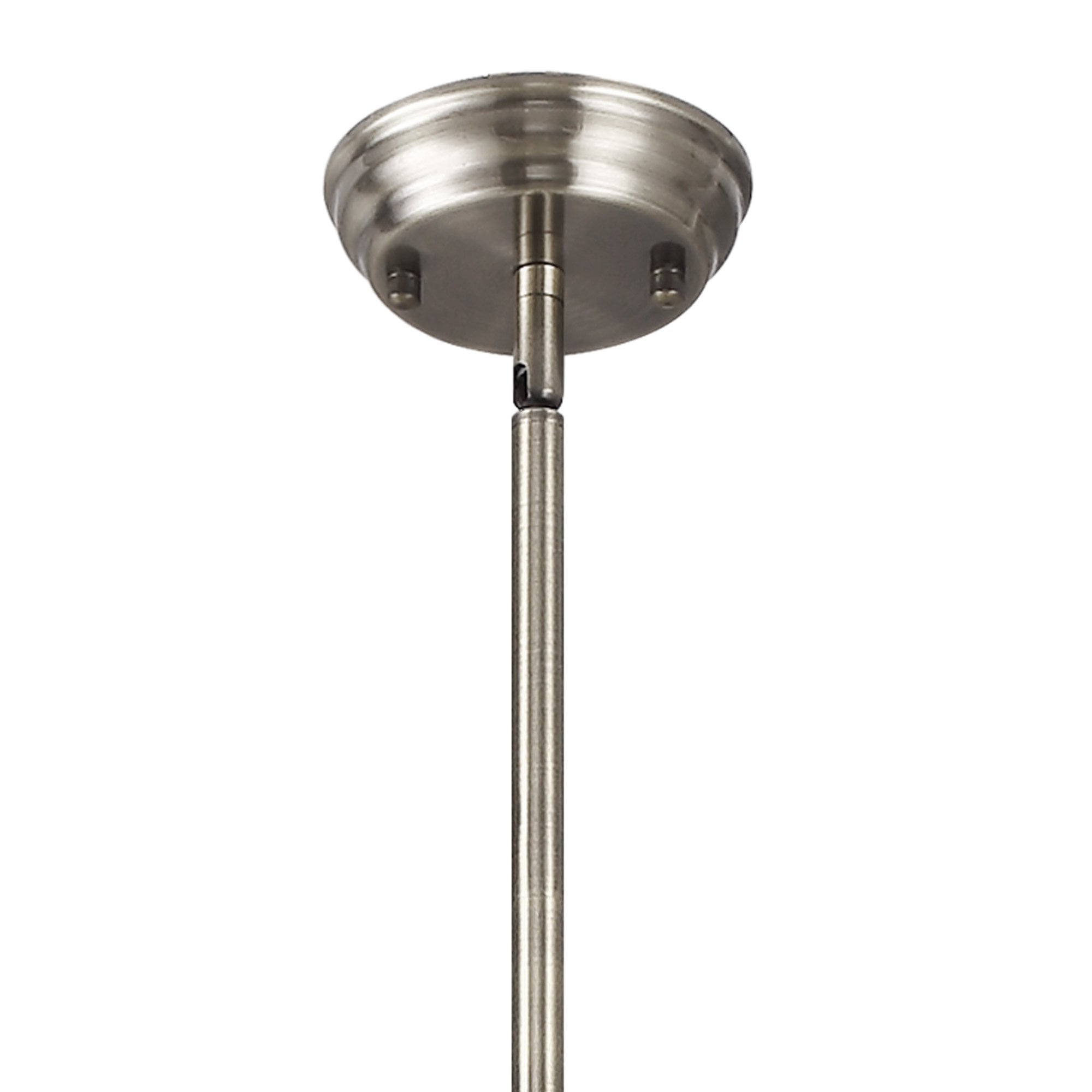 Fabula Epping Single Pendant - 30cm Bell Glass Shade - Satin Nickel & Clear Glass