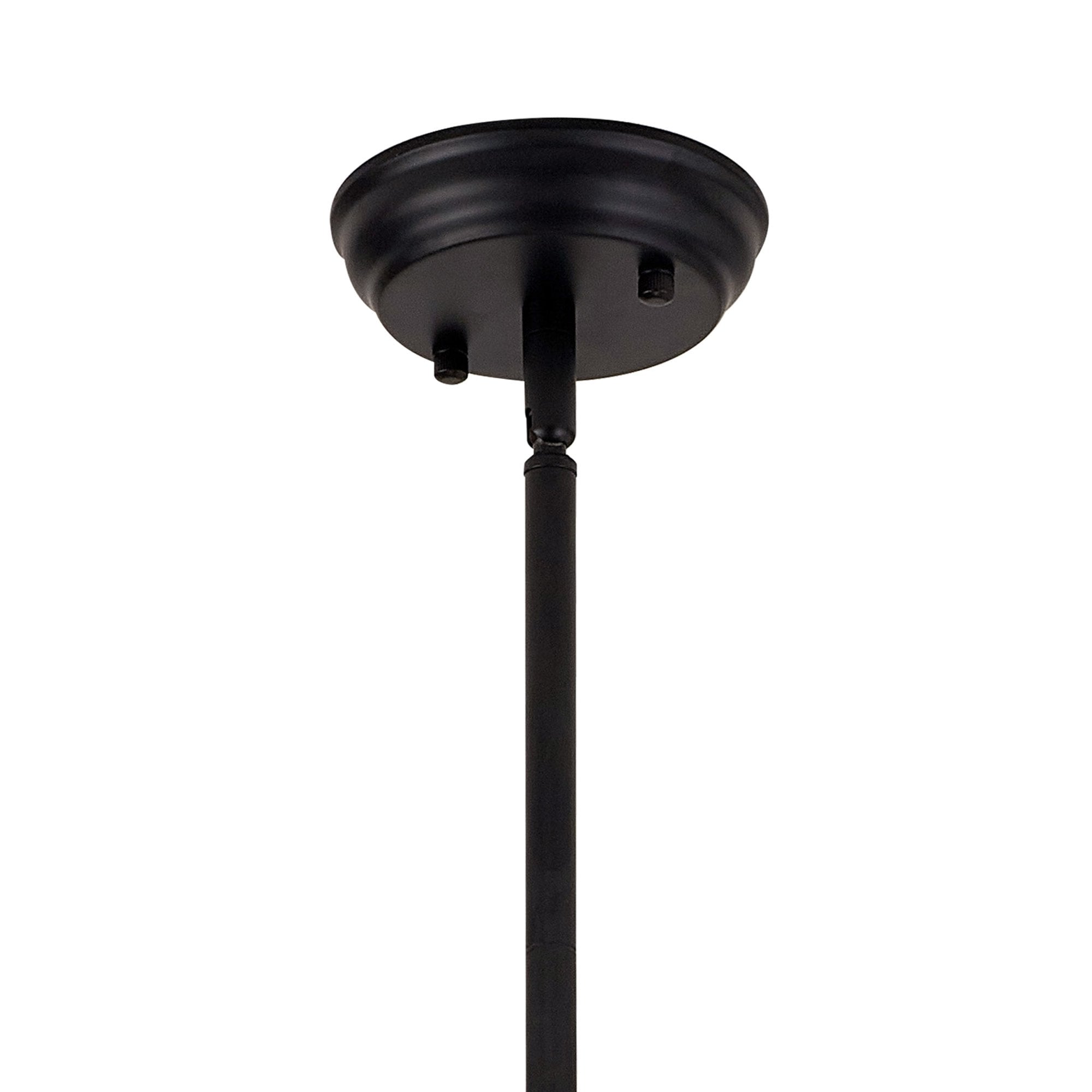 Fabula Epping Single Pendant - 30cm Round Glass Shade - Matt Black & Clear Glass