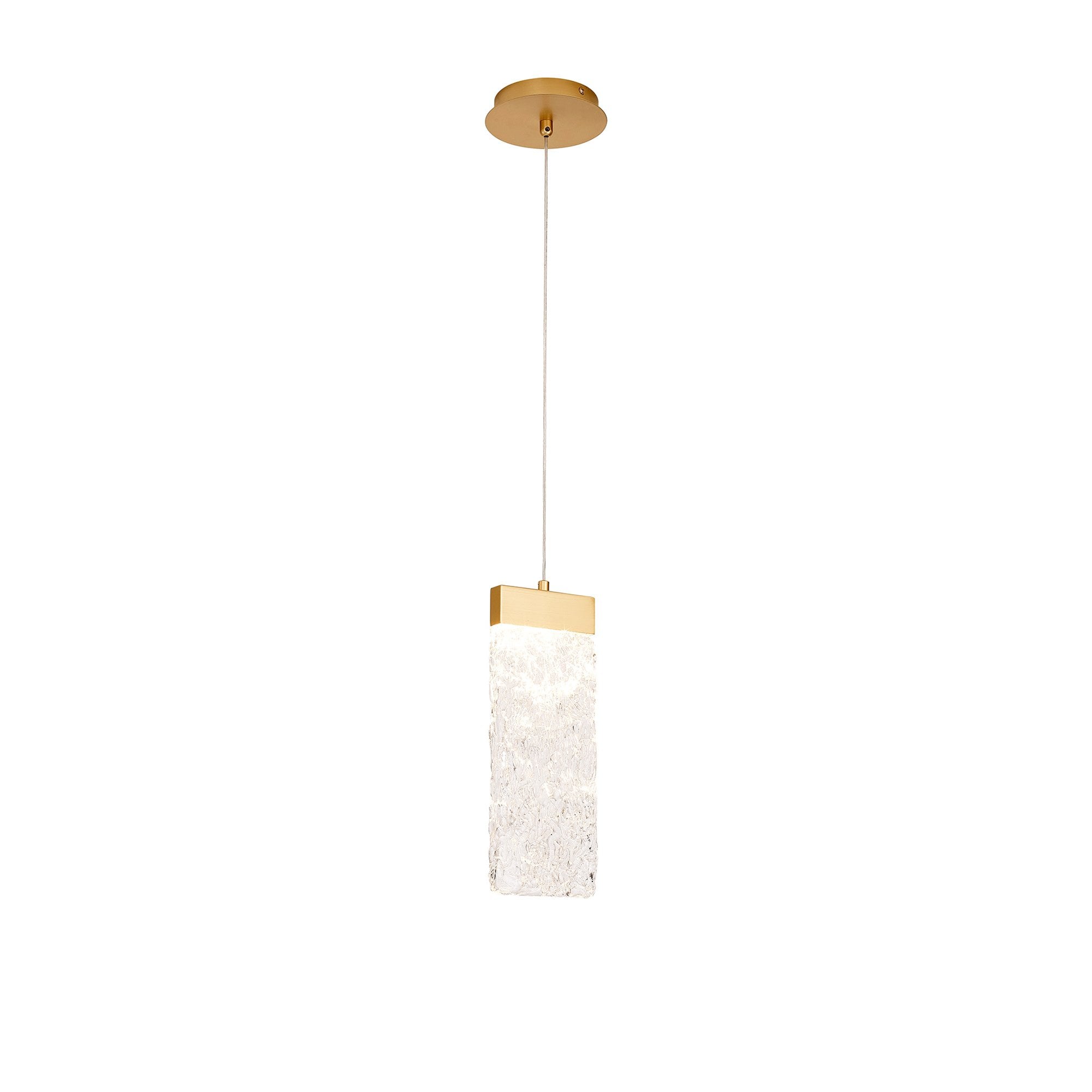 Fabula Falcon Large Single LED Pendant - Painted Brushed Gold