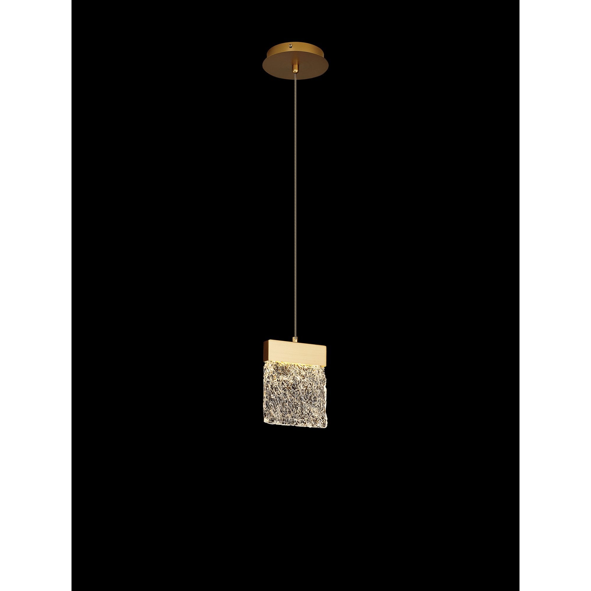Fabula Falcon Small Single LED Pendant - Painted Brushed Gold