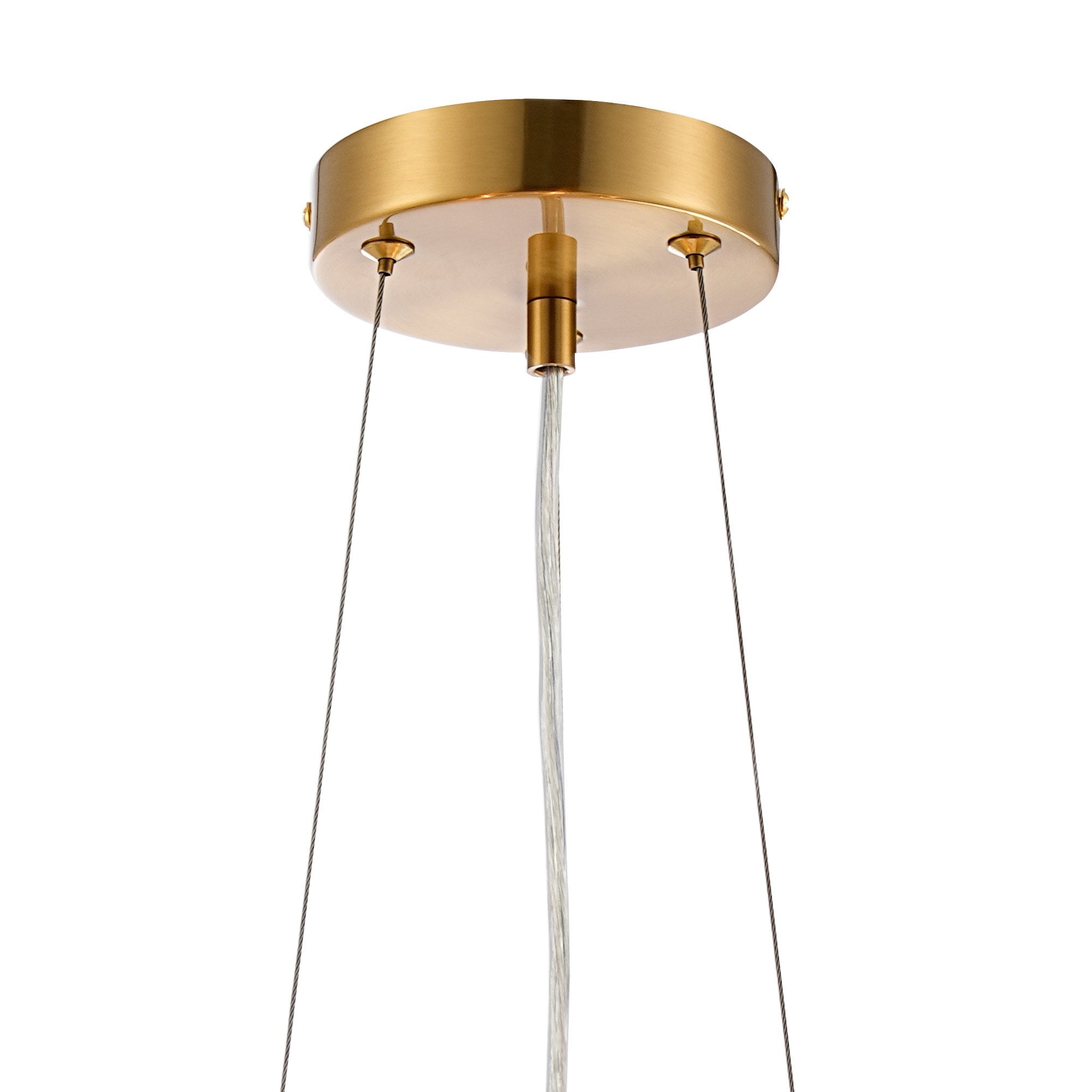 Fabula Farnley 10 Light Round Pendant - Brass & Amber Glass