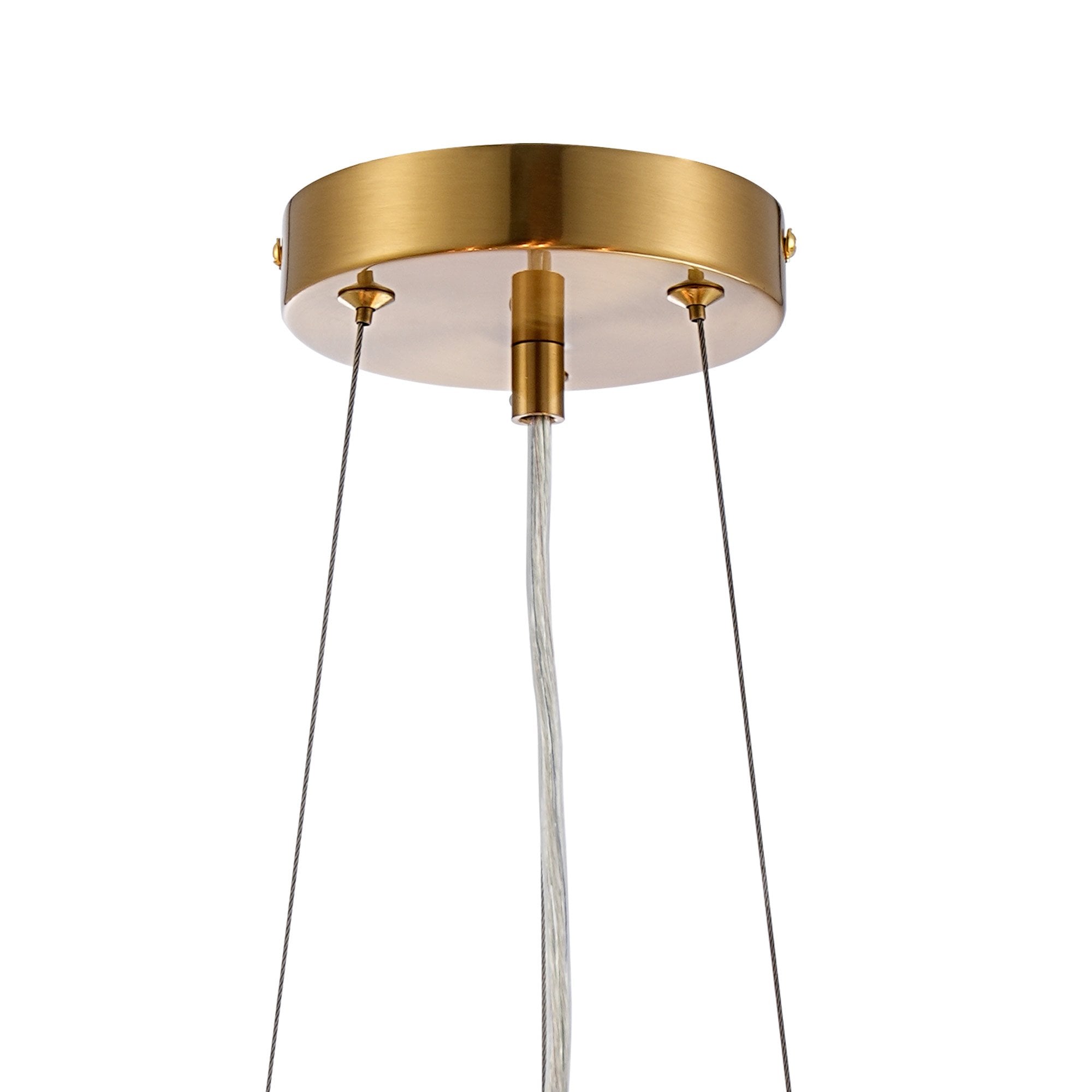 Fabula Farnley 10 Light Round Pendant - Brass & Smoked Glass