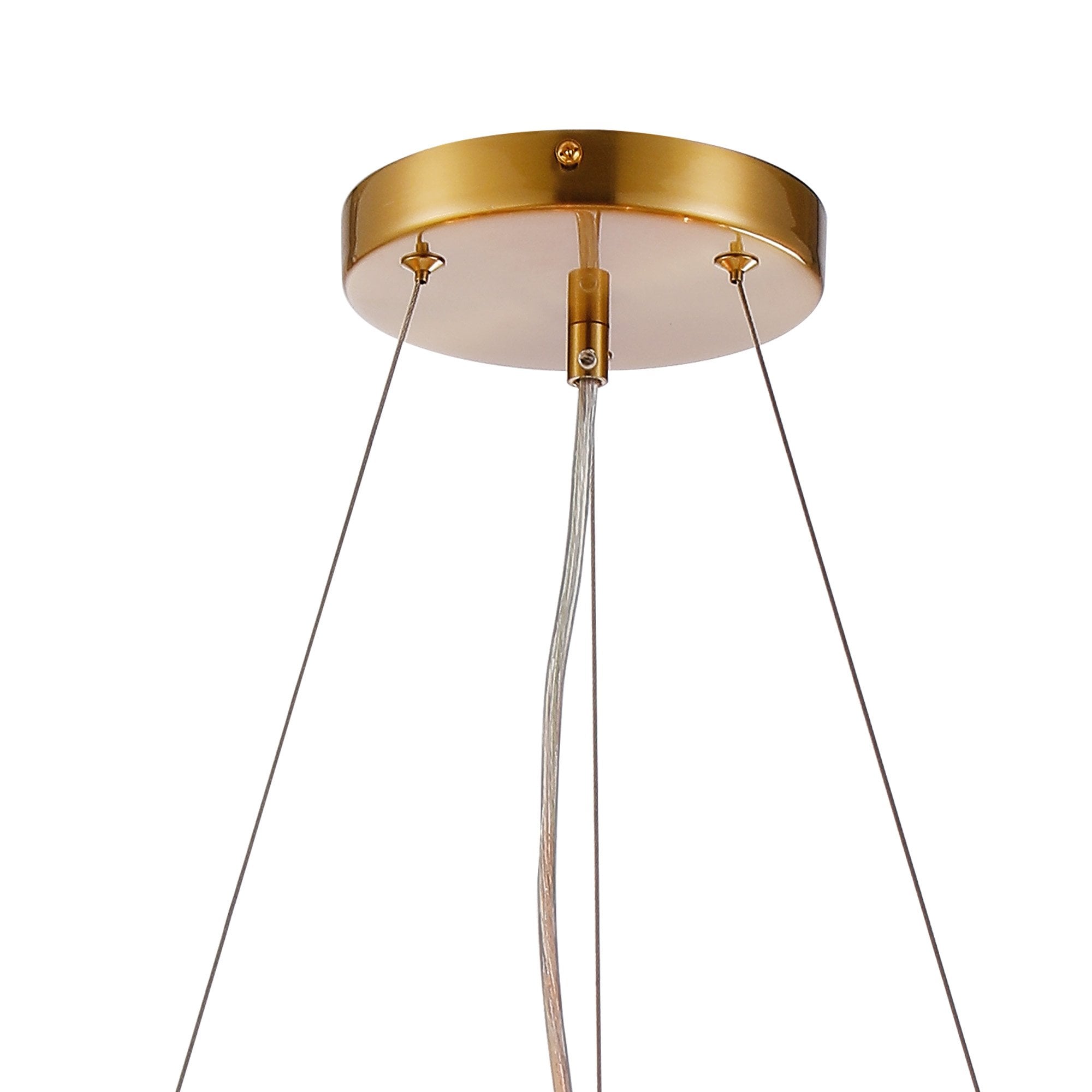 Fabula Farnley 18 Light Round Pendant - Brass & Amber Glass