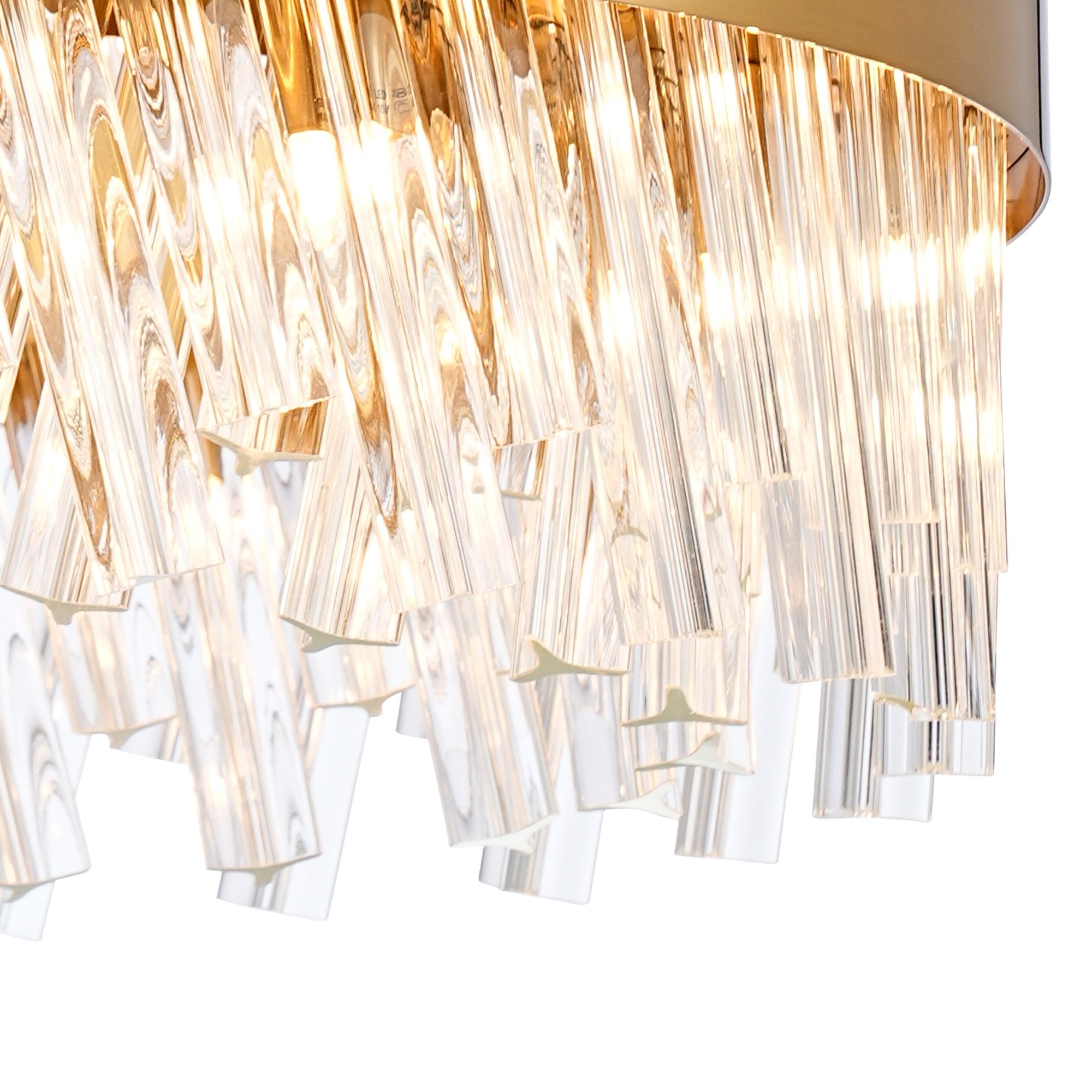 Fabula Farnley 18 Light Round Pendant - Brass & Clear Glass