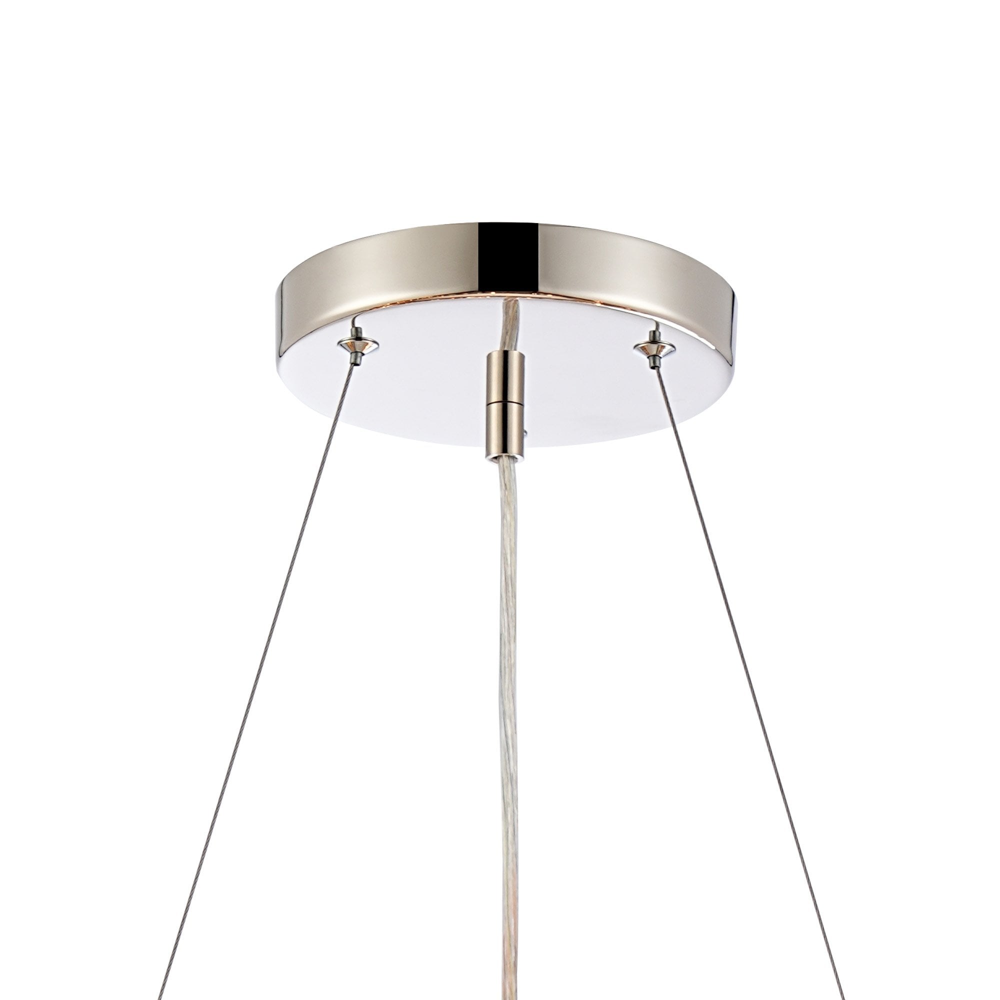Fabula Farnley 18 Light Round Pendant - Polished Nickel & Amber Glass
