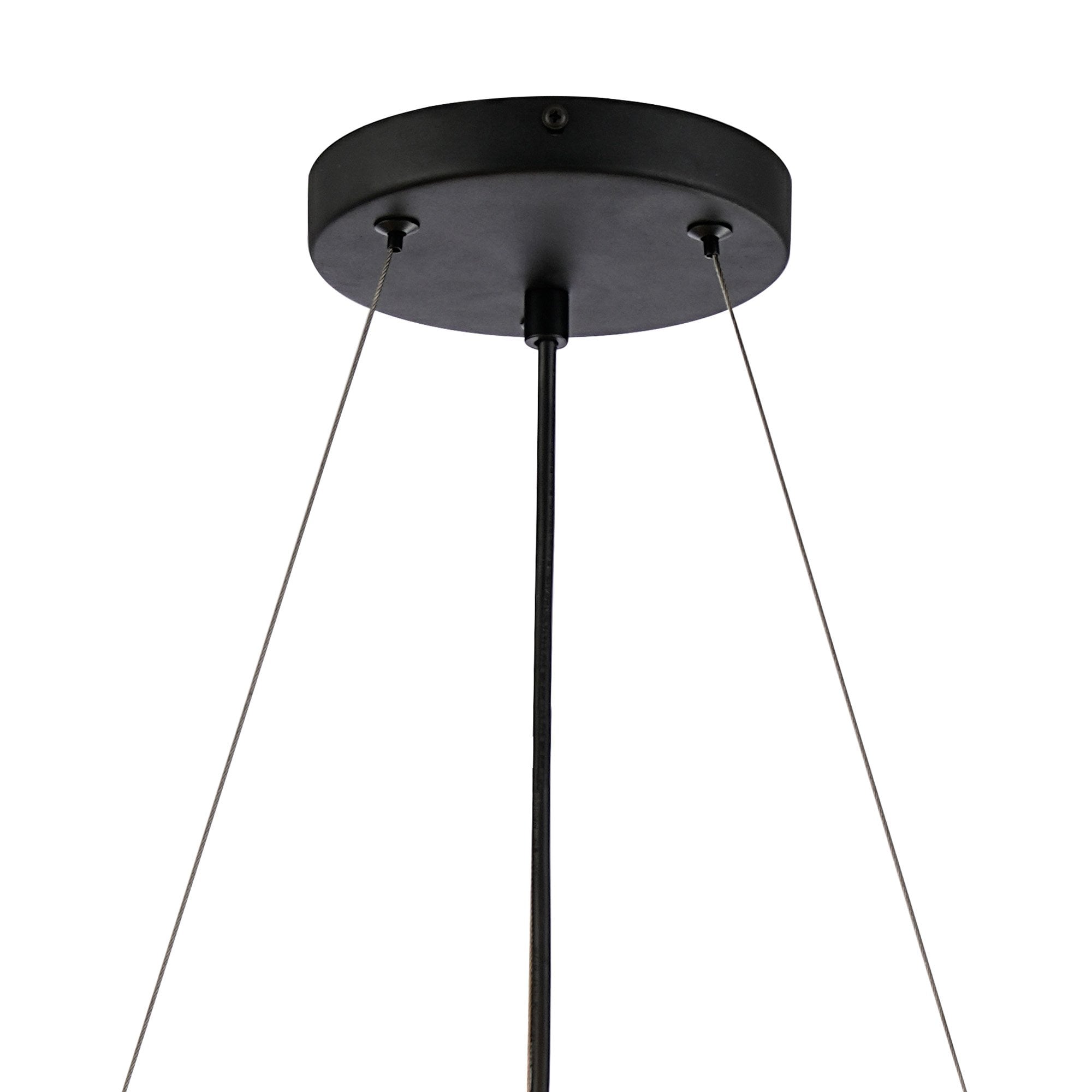 Fabula Farnley 18 Light Round Pendant - Satin Black & Smoked Glass