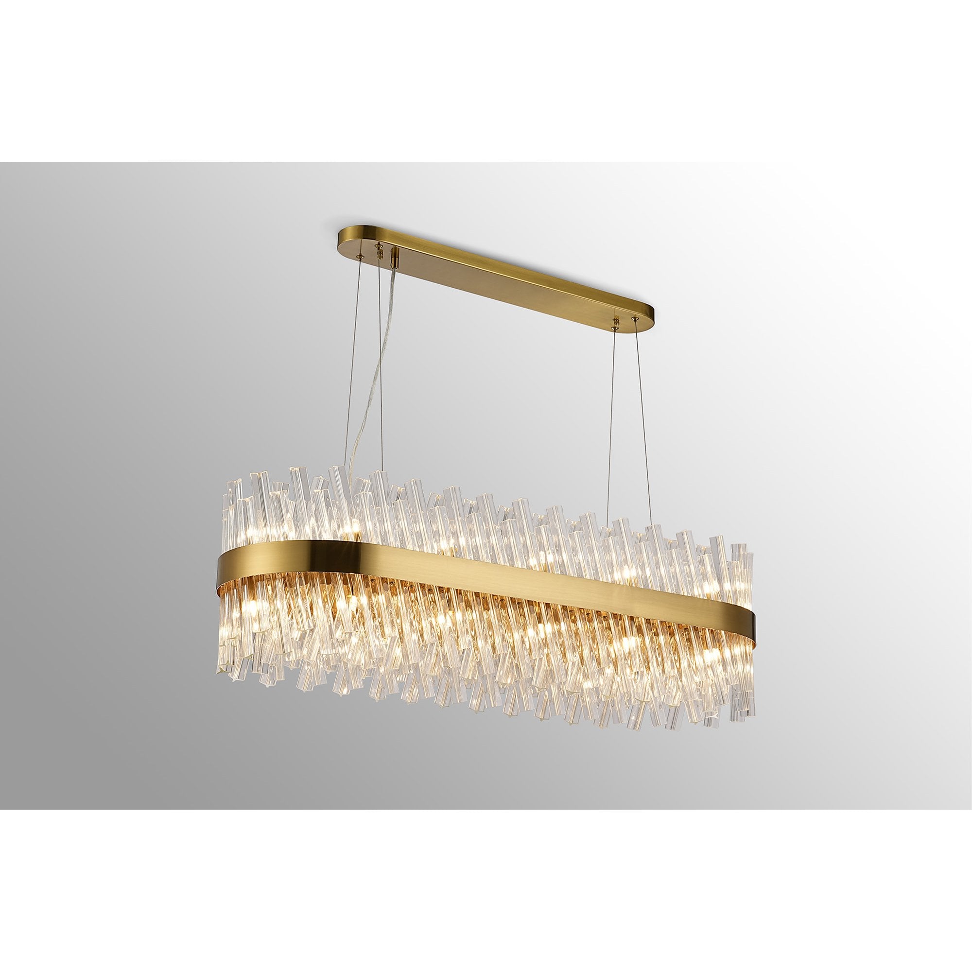 Fabula Farnley 24 Light Oblong Pendant - Brass & Clear Glass