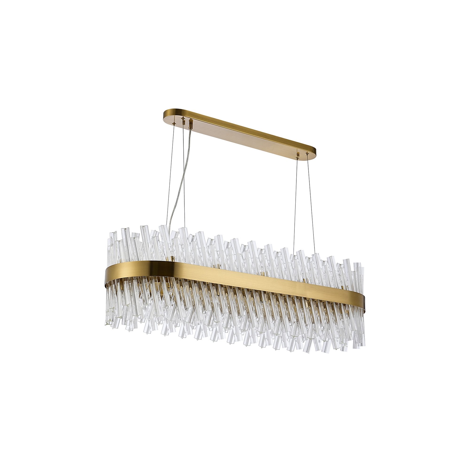 Fabula Farnley 24 Light Oblong Pendant - Brass & Clear Glass
