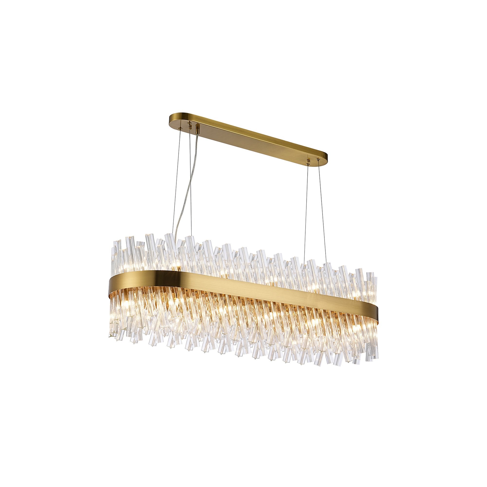 Fabula Farnley 24 Light Oblong Pendant - Brass & Clear Glass