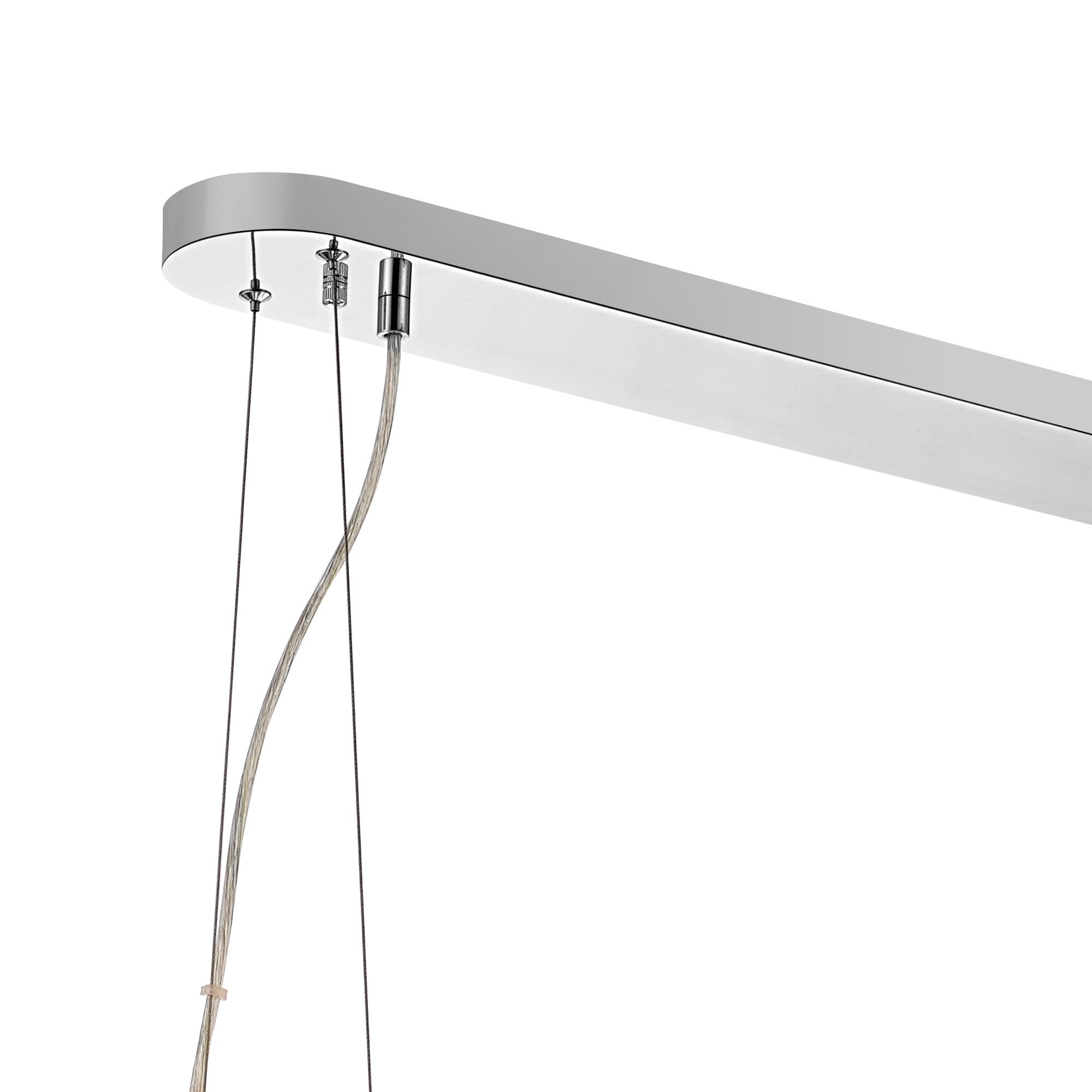 Fabula Farnley 24 Light Oblong Pendant - Polished Nickel & Amber Glass