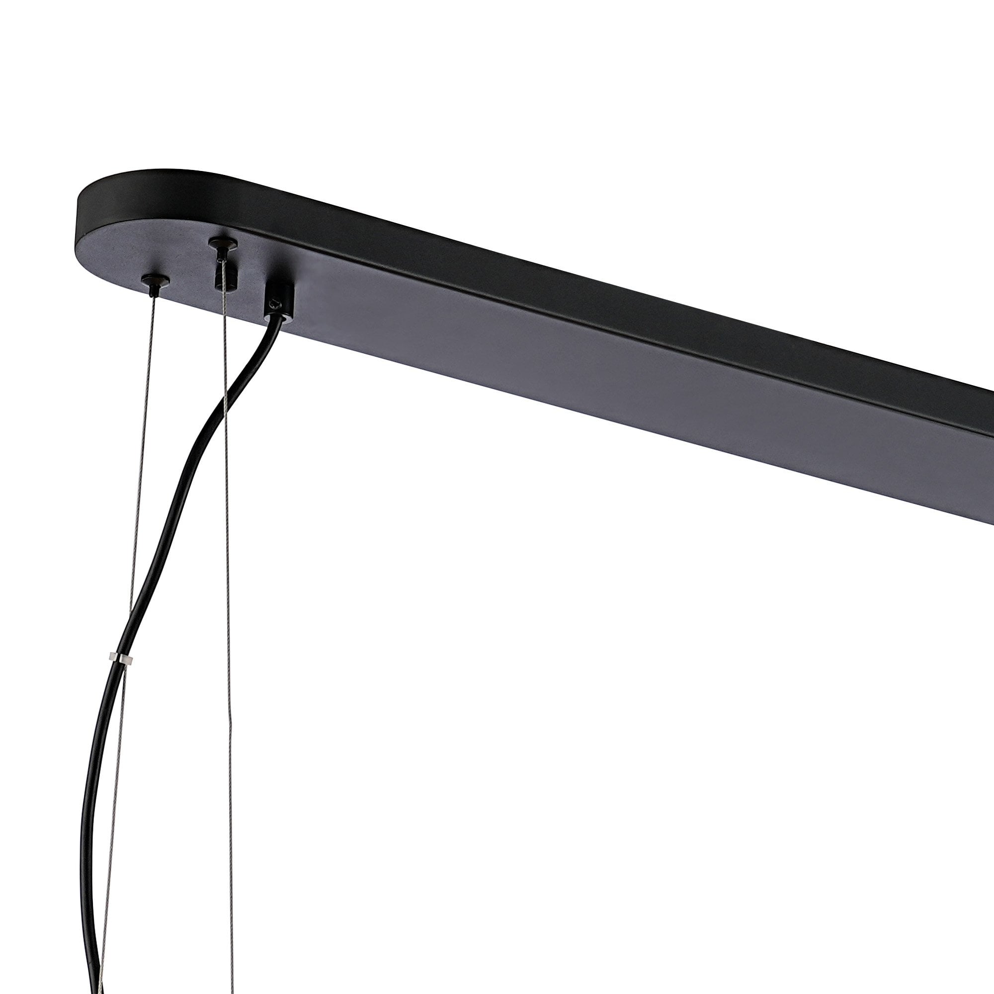 Fabula Farnley 24 Light Oblong Pendant - Satin Black & Amber Glass