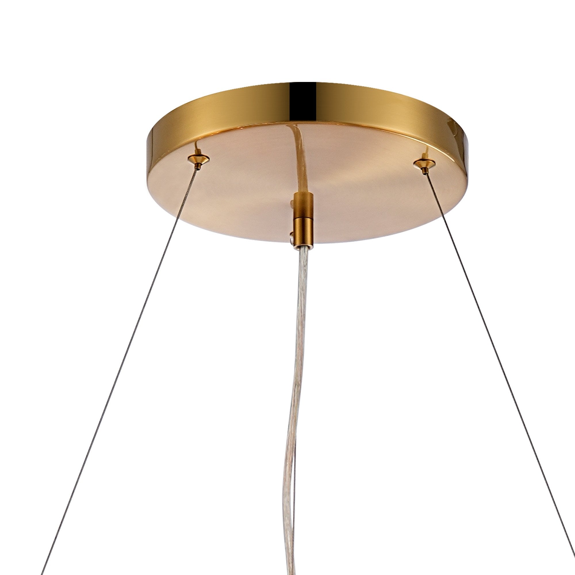 Fabula Farnley 24 Light Round Pendant - Brass & Amber Glass