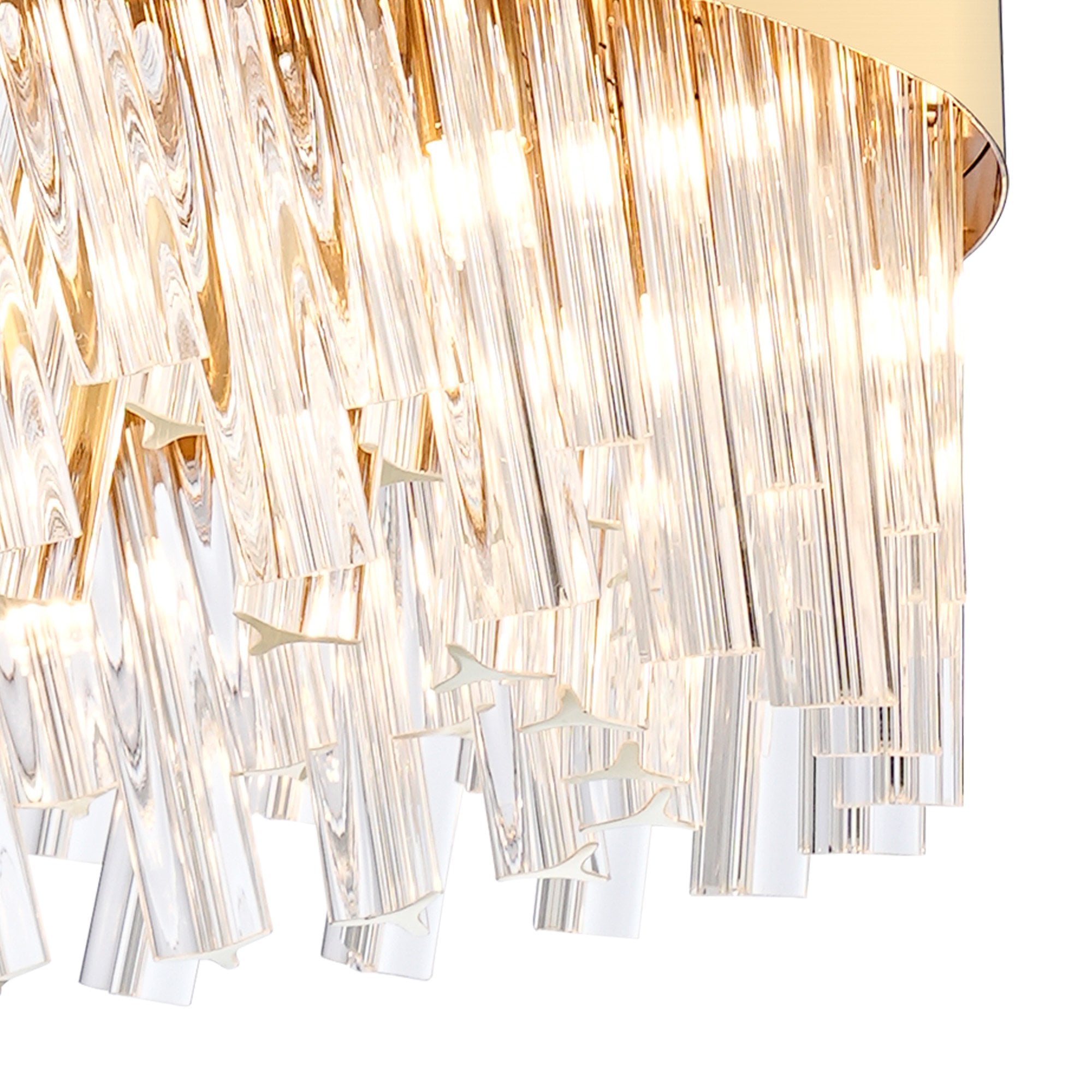 Fabula Farnley 24 Light Round Pendant - Brass & Clear Glass