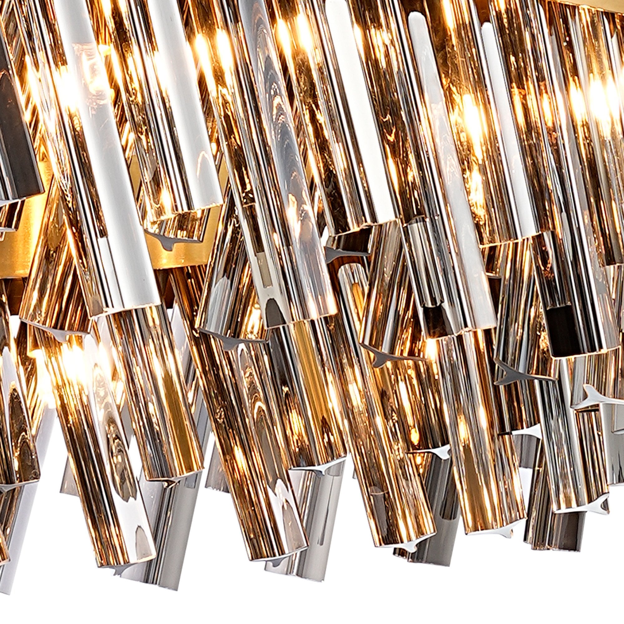 Fabula Farnley 24 Light Round Pendant - Brass & Smoked Glass