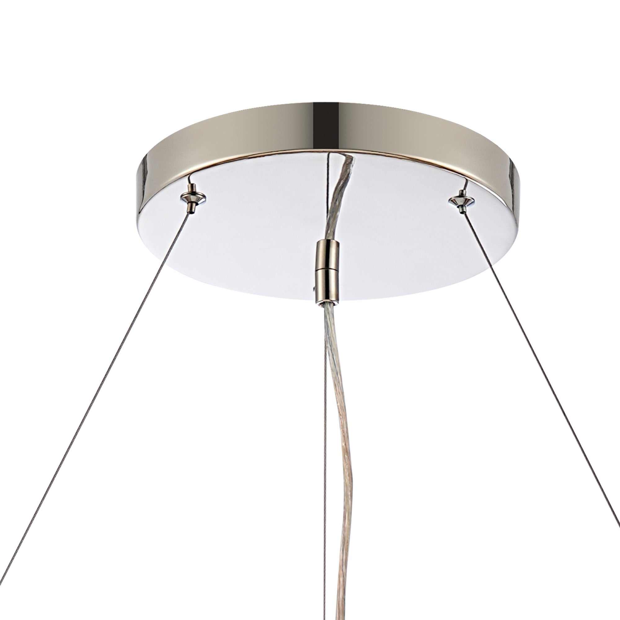 Fabula Farnley 24 Light Round Pendant - Polished Nickel & Amber Glass