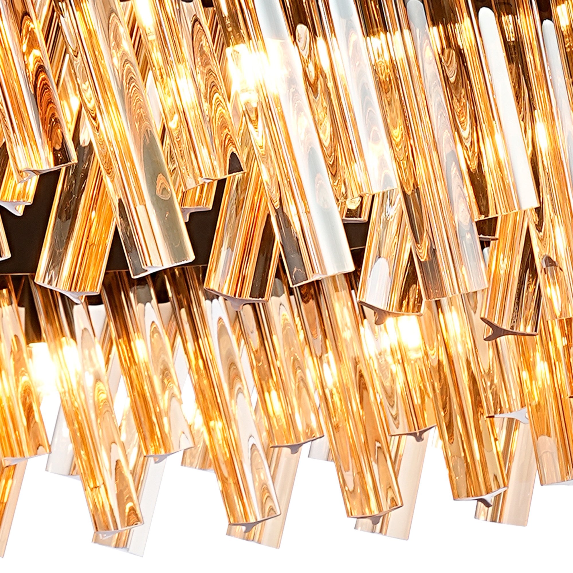 Fabula Farnley 24 Light Round Pendant - Satin Black & Amber Glass