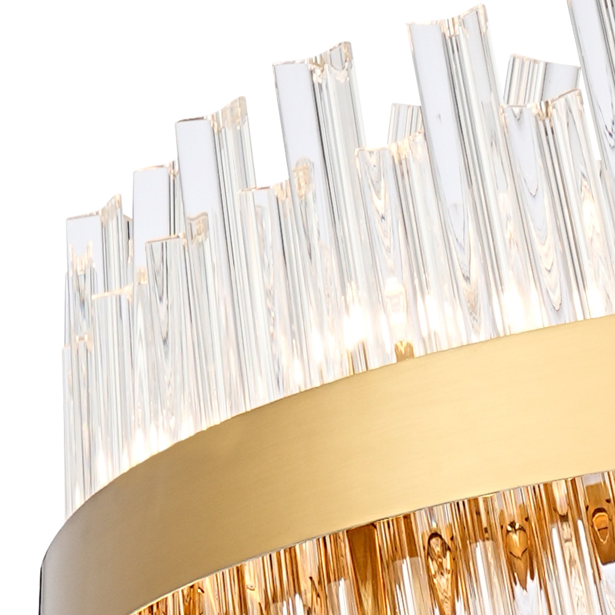 Fabula Farnley 32 Light Round Pendant - Brass & Clear Glass