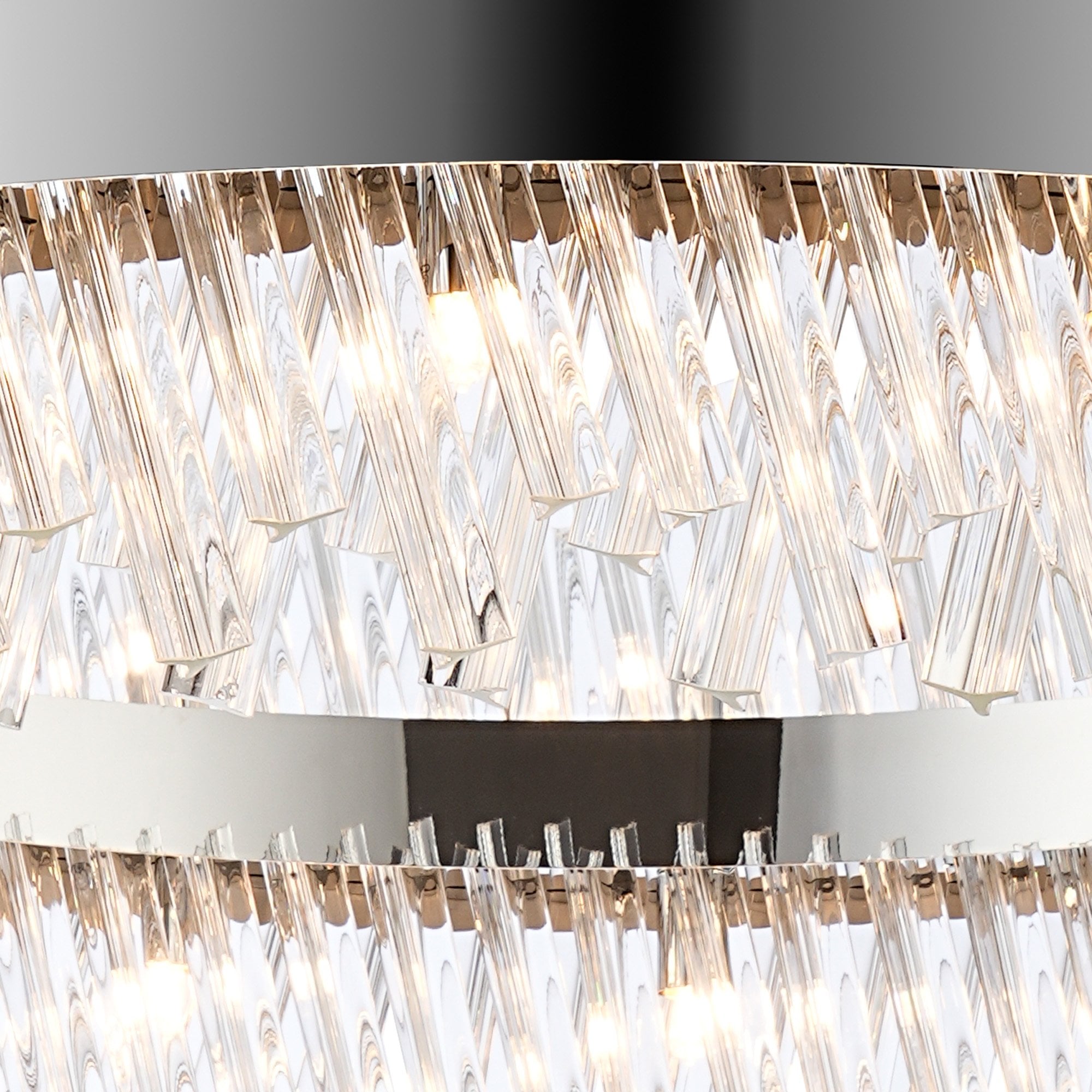 Fabula Farnley 32 Light Round Pendant - Polished Nickel & Clear Glass