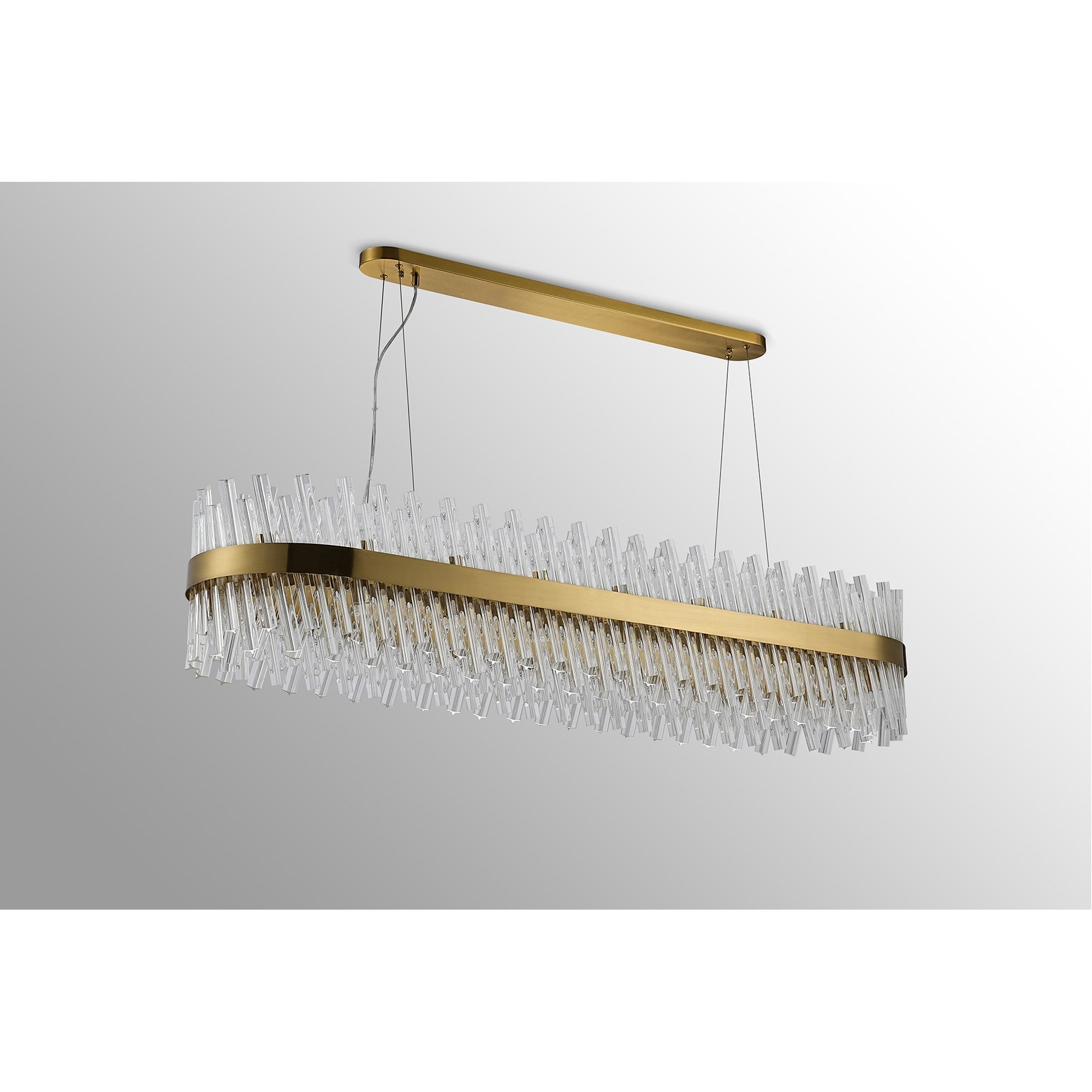 Fabula Farnley 36 Light Oblong Pendant - Brass & Clear Glass