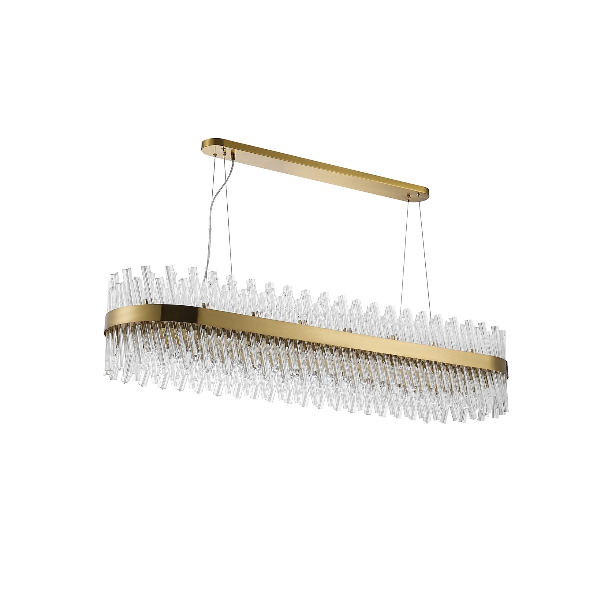 Fabula Farnley 36 Light Oblong Pendant - Brass & Clear Glass