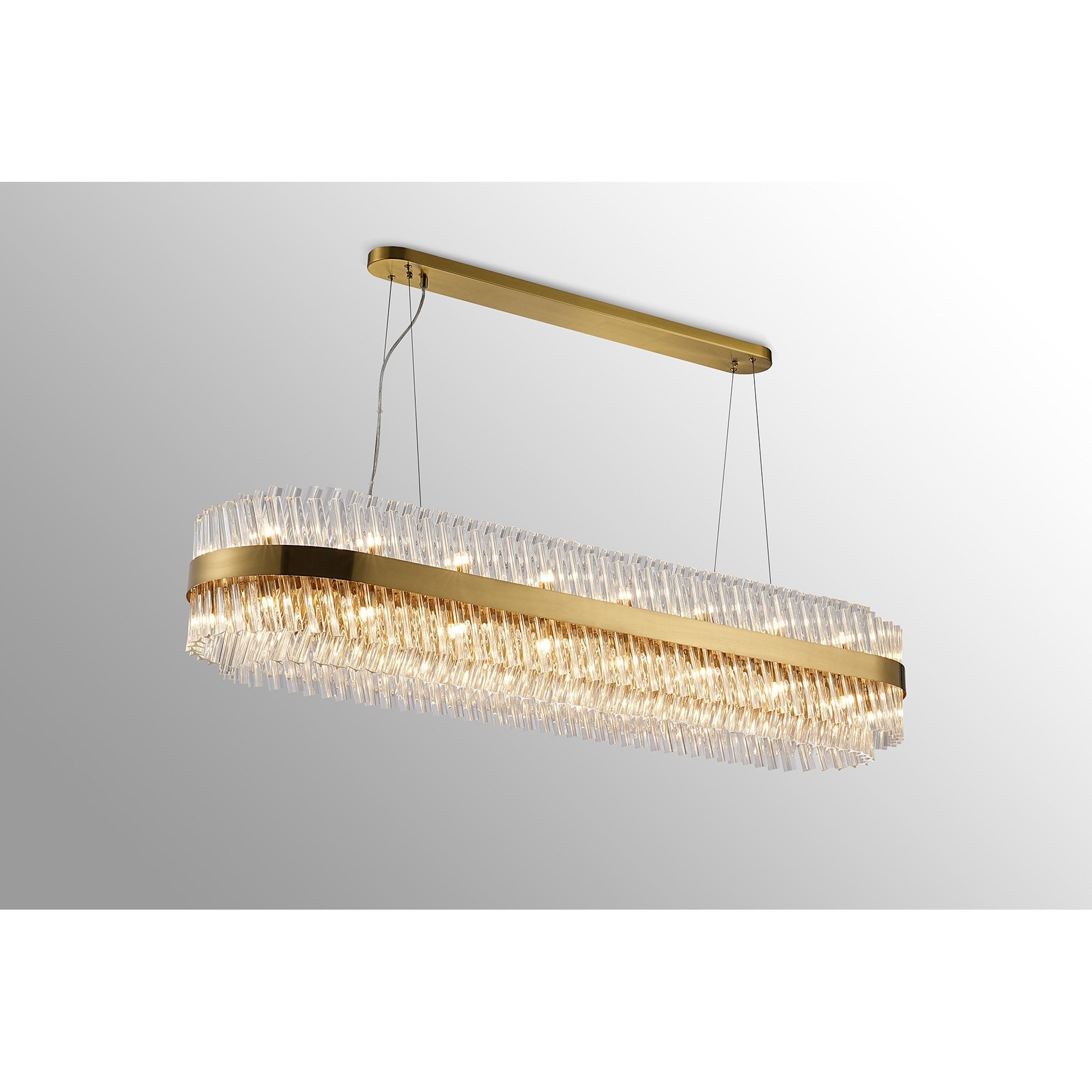 Fabula Farnley 36 Light Oblong Pendant - Brass & Clear Glass