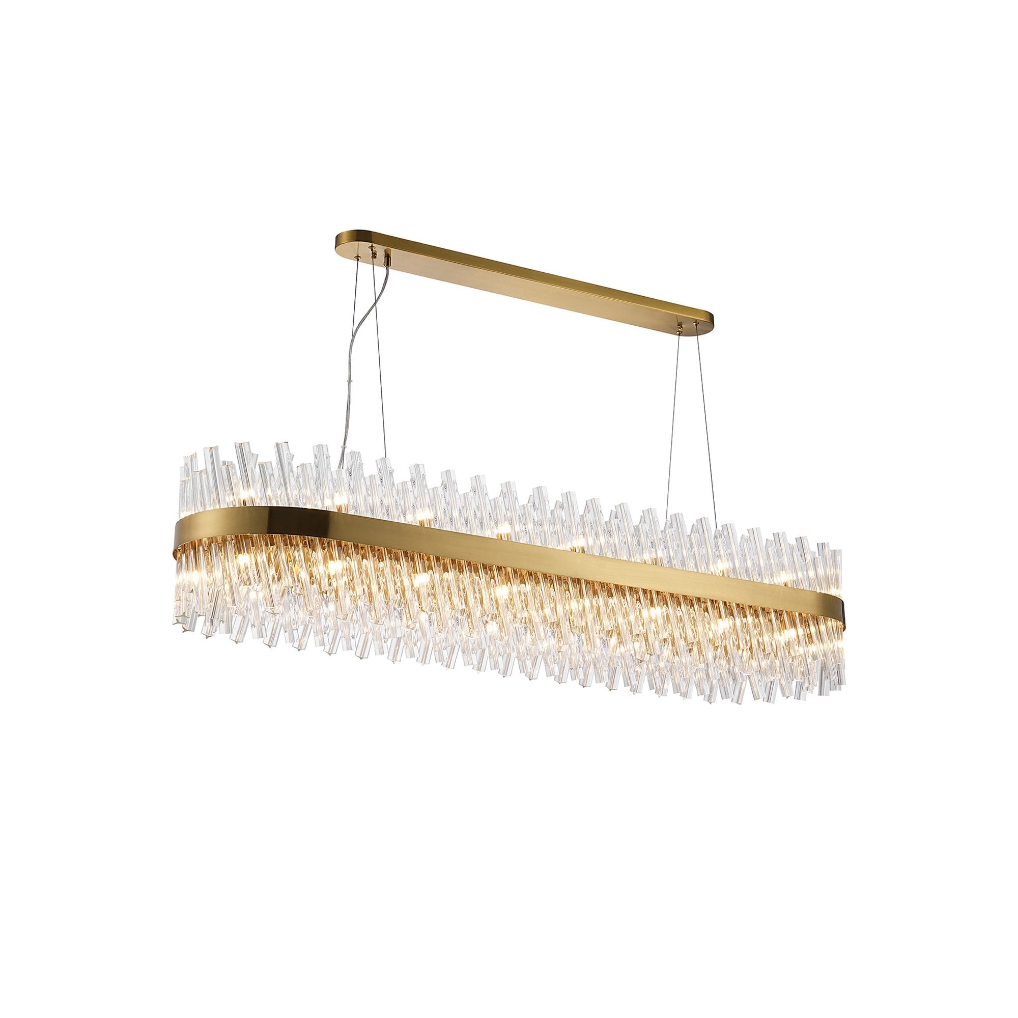 Fabula Farnley 36 Light Oblong Pendant - Brass & Clear Glass