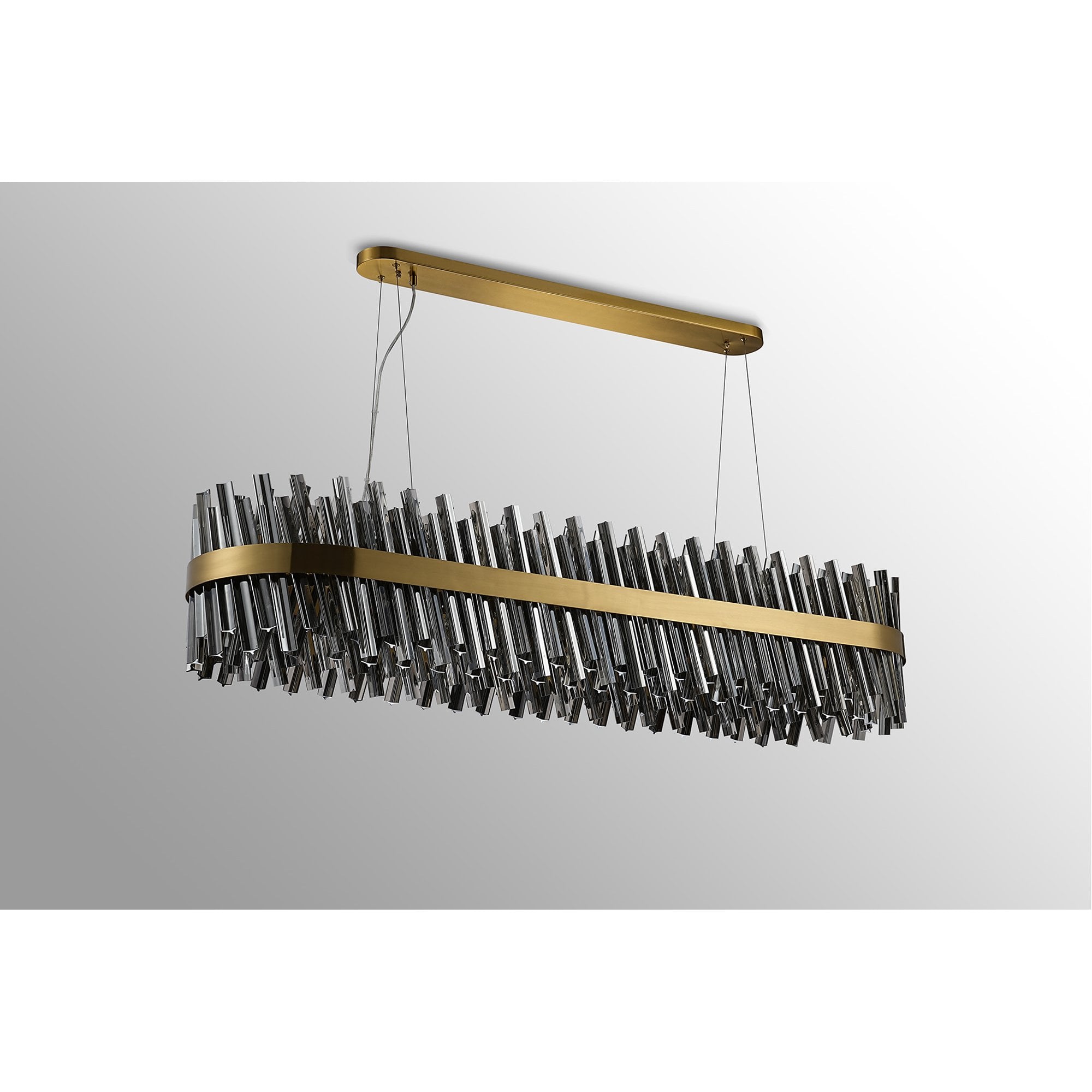 Fabula Farnley 36 Light Oblong Pendant - Brass & Smoked Glass