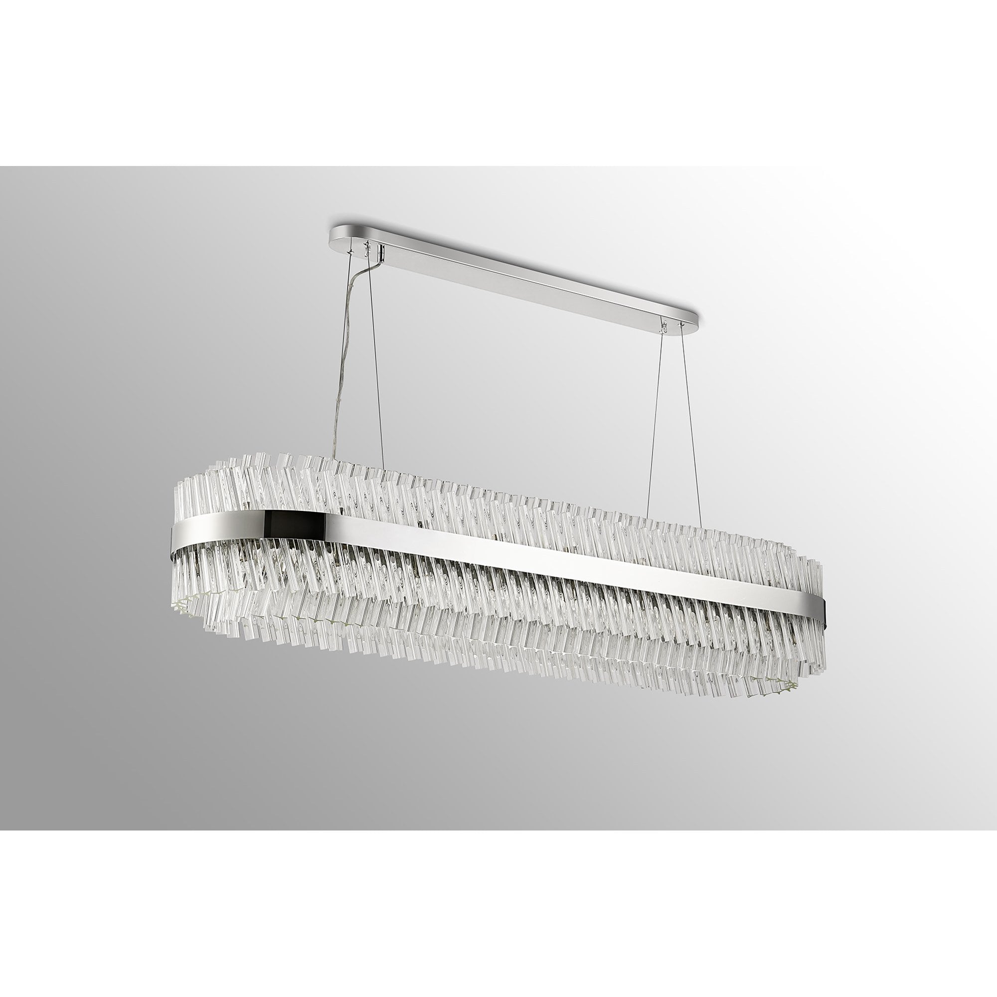 Fabula Farnley 36 Light Oblong Pendant - Polished Nickel & Clear Glass