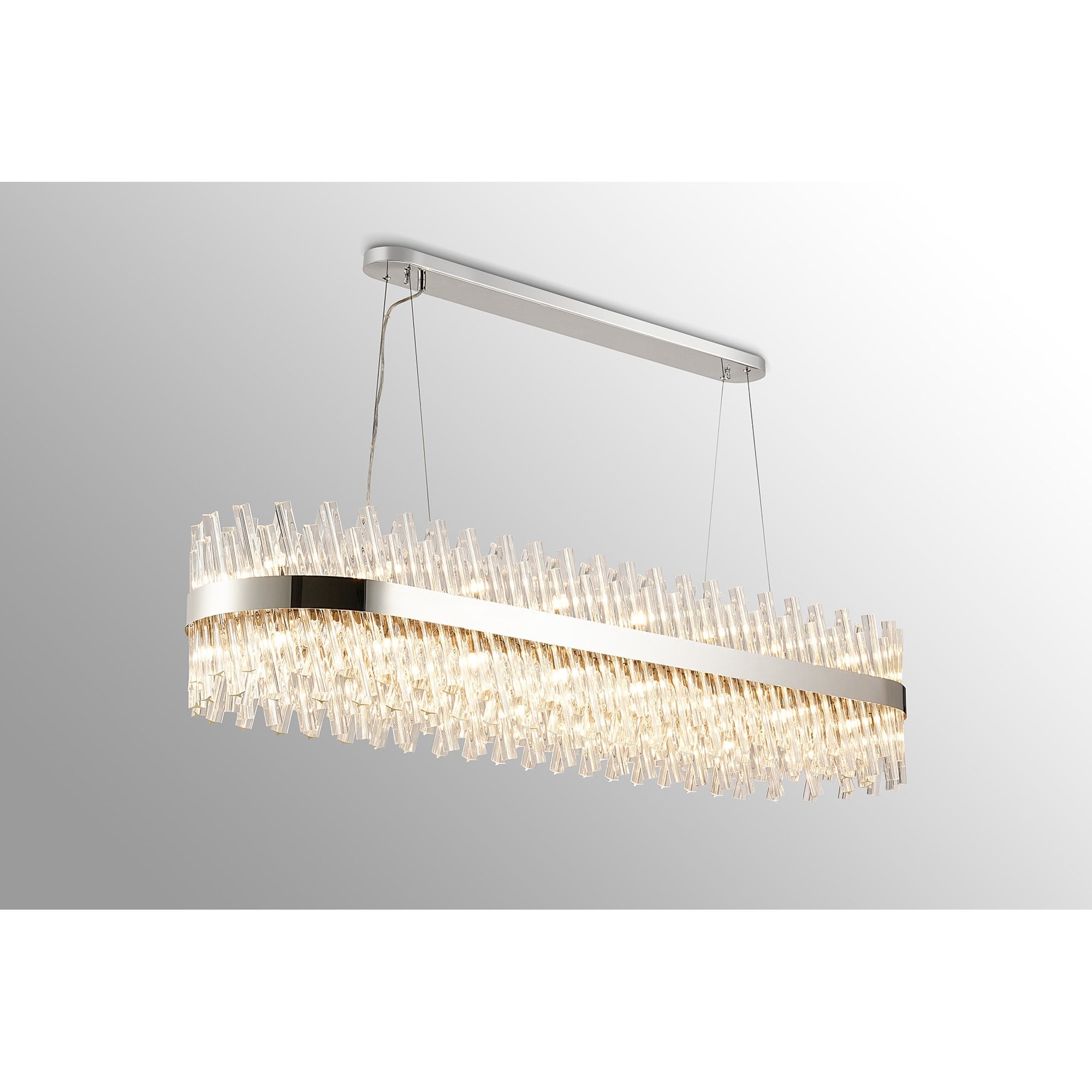 Fabula Farnley 36 Light Oblong Pendant - Polished Nickel & Clear Glass