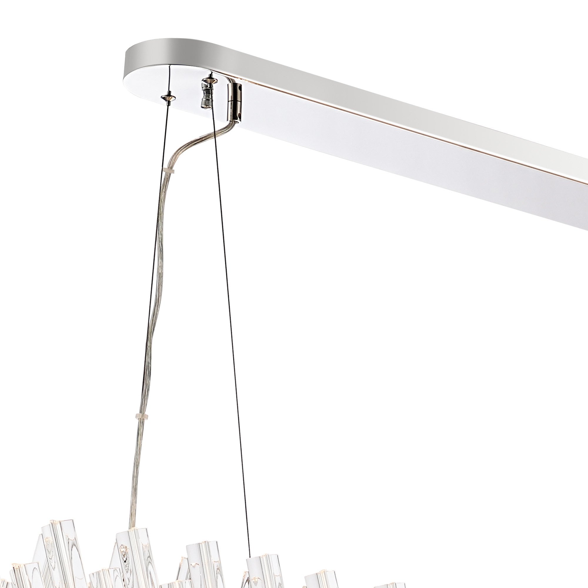 Fabula Farnley 36 Light Oblong Pendant - Polished Nickel & Clear Glass
