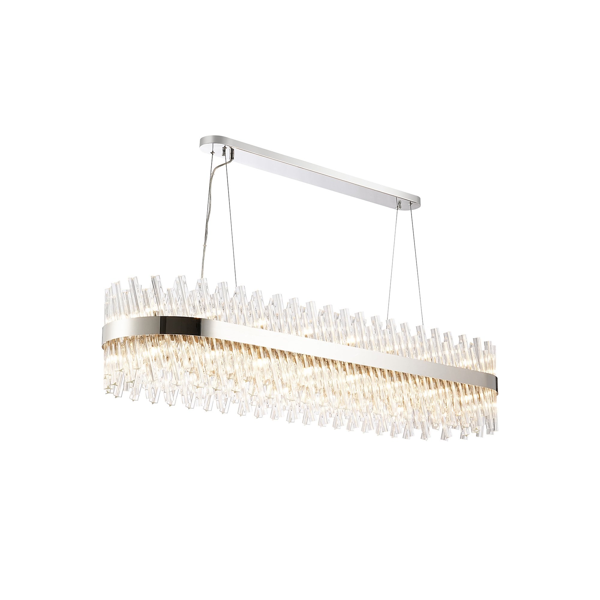Fabula Farnley 36 Light Oblong Pendant - Polished Nickel & Clear Glass