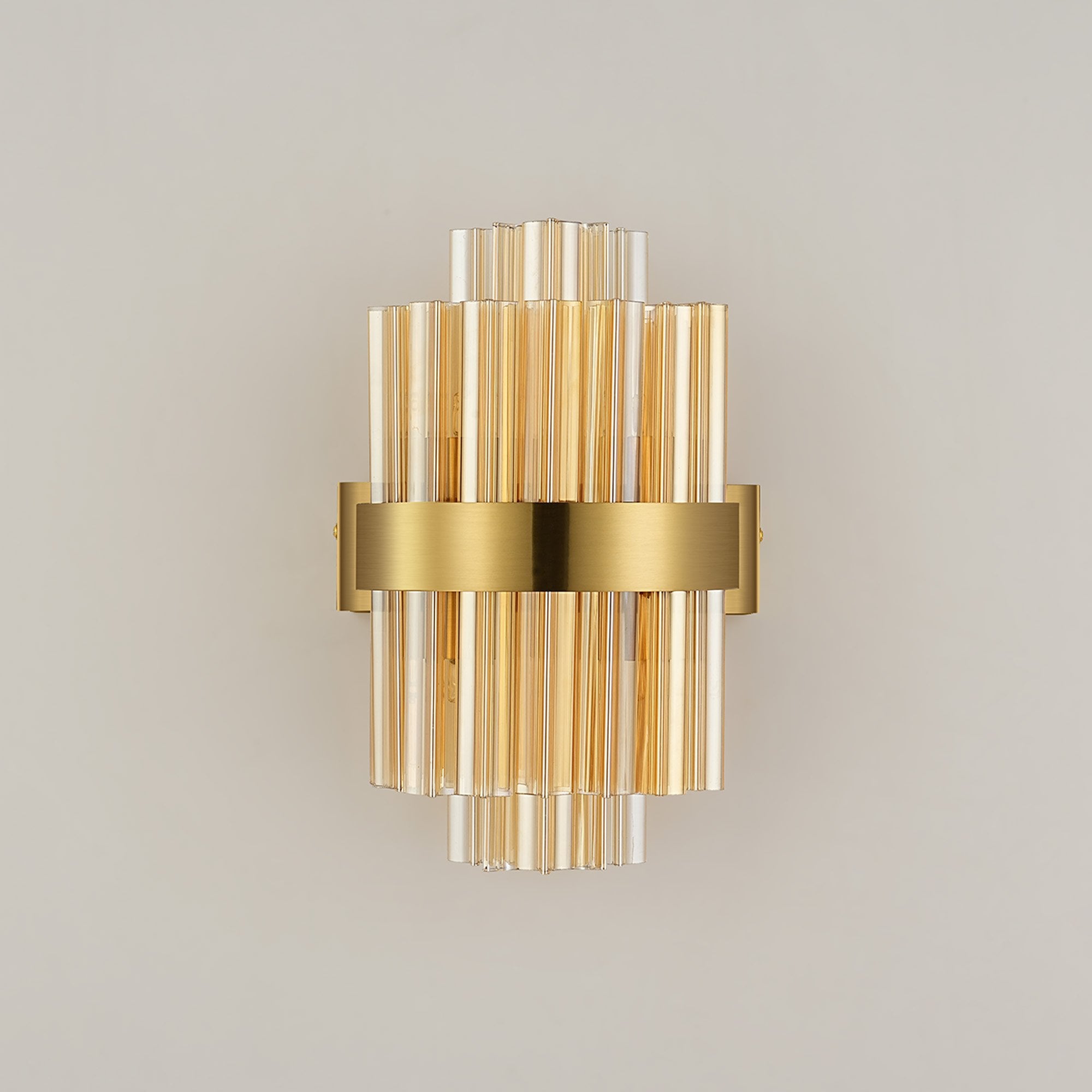 Fabula Farnley 4 Light Wall Light - Brass & Amber Glass