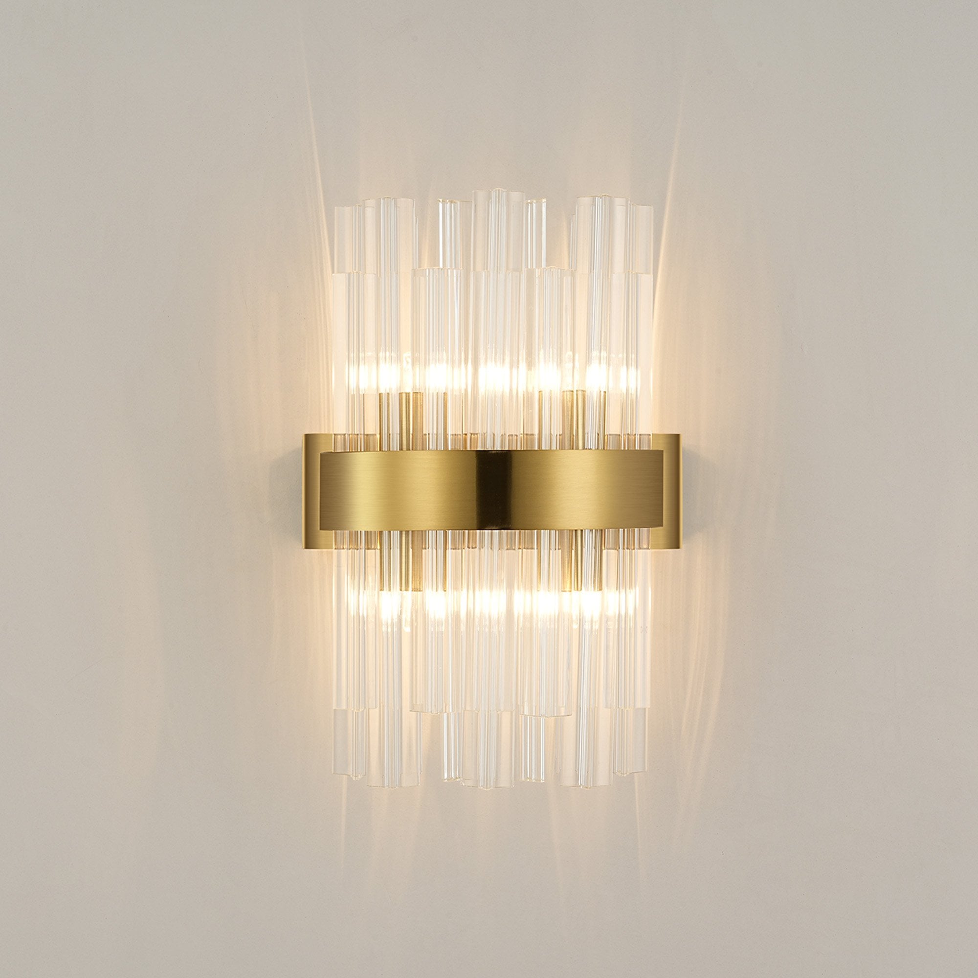 Fabula Farnley 4 Light Wall Light - Brass & Clear Glass