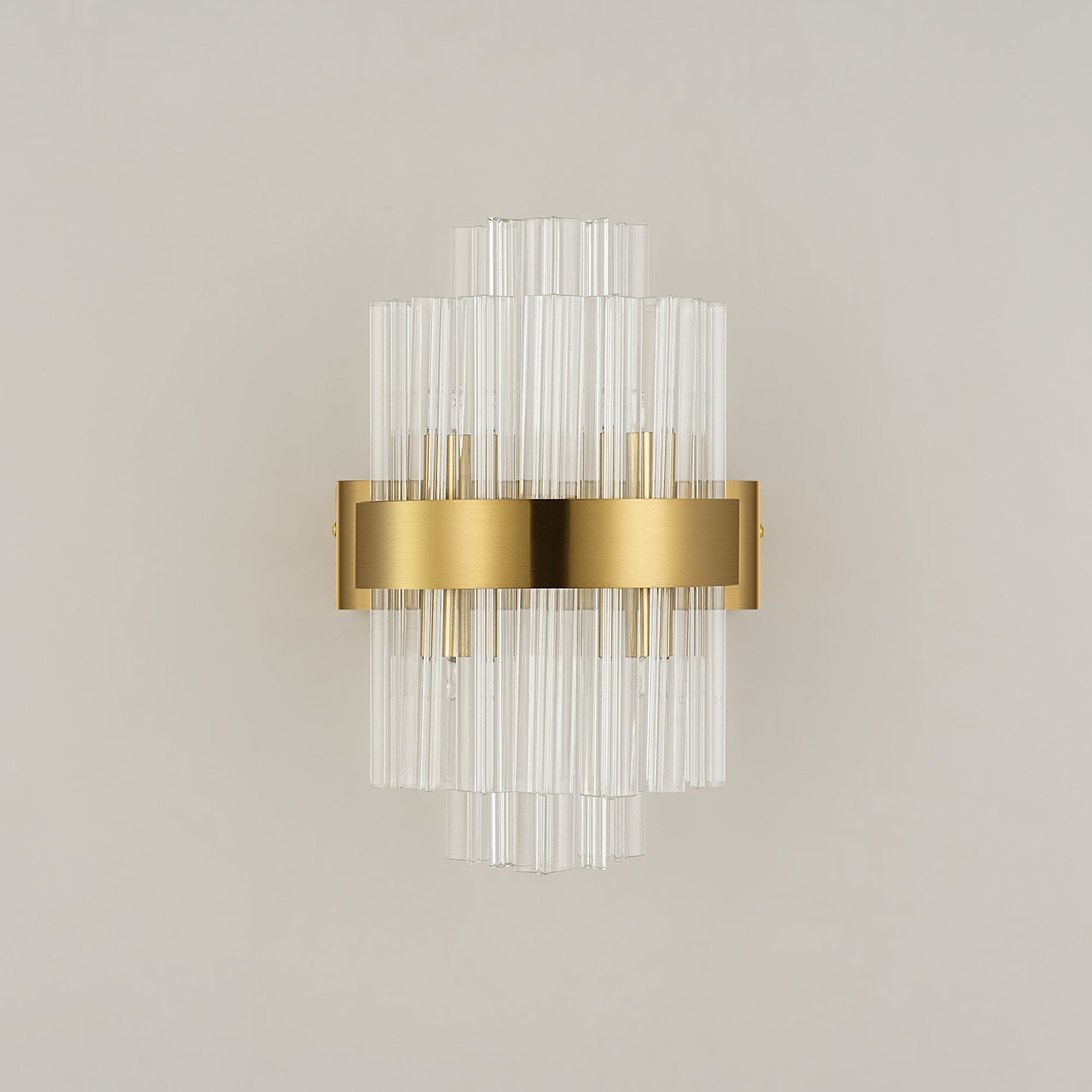 Fabula Farnley 4 Light Wall Light - Brass & Clear Glass