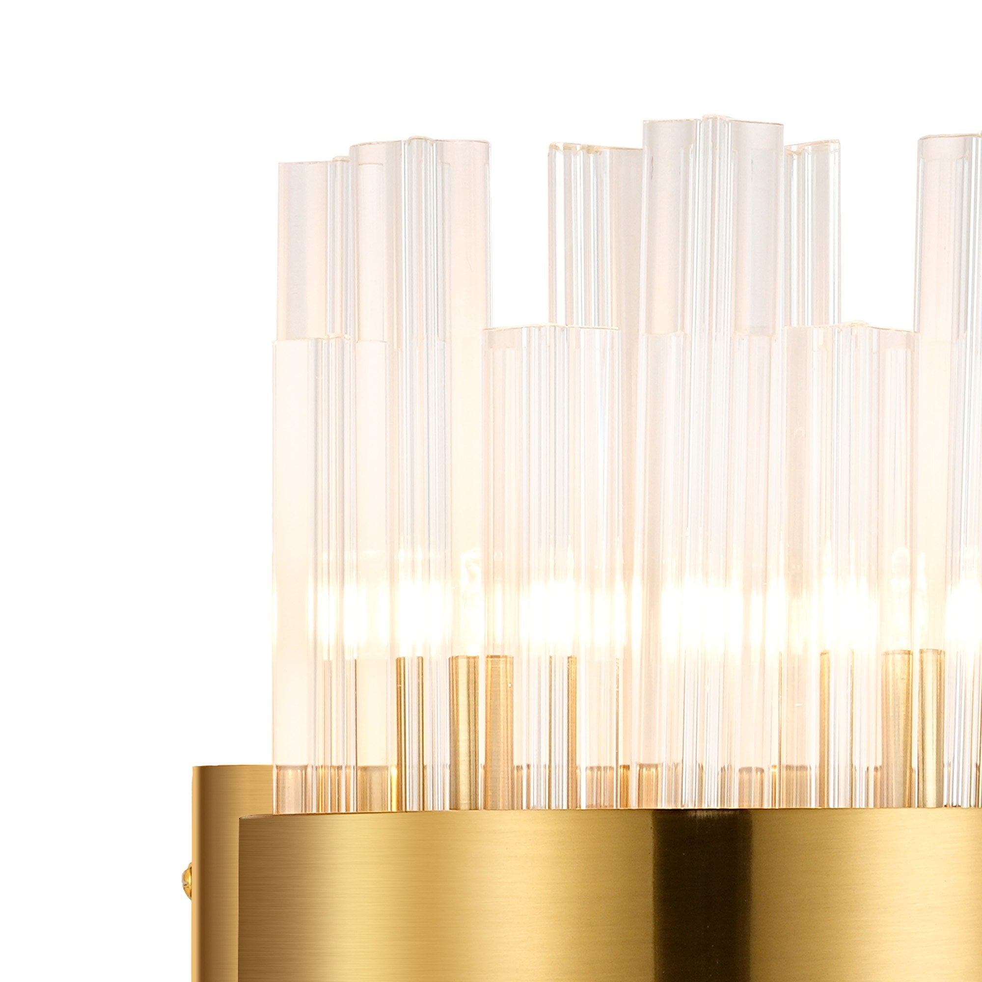 Fabula Farnley 4 Light Wall Light - Brass & Clear Glass