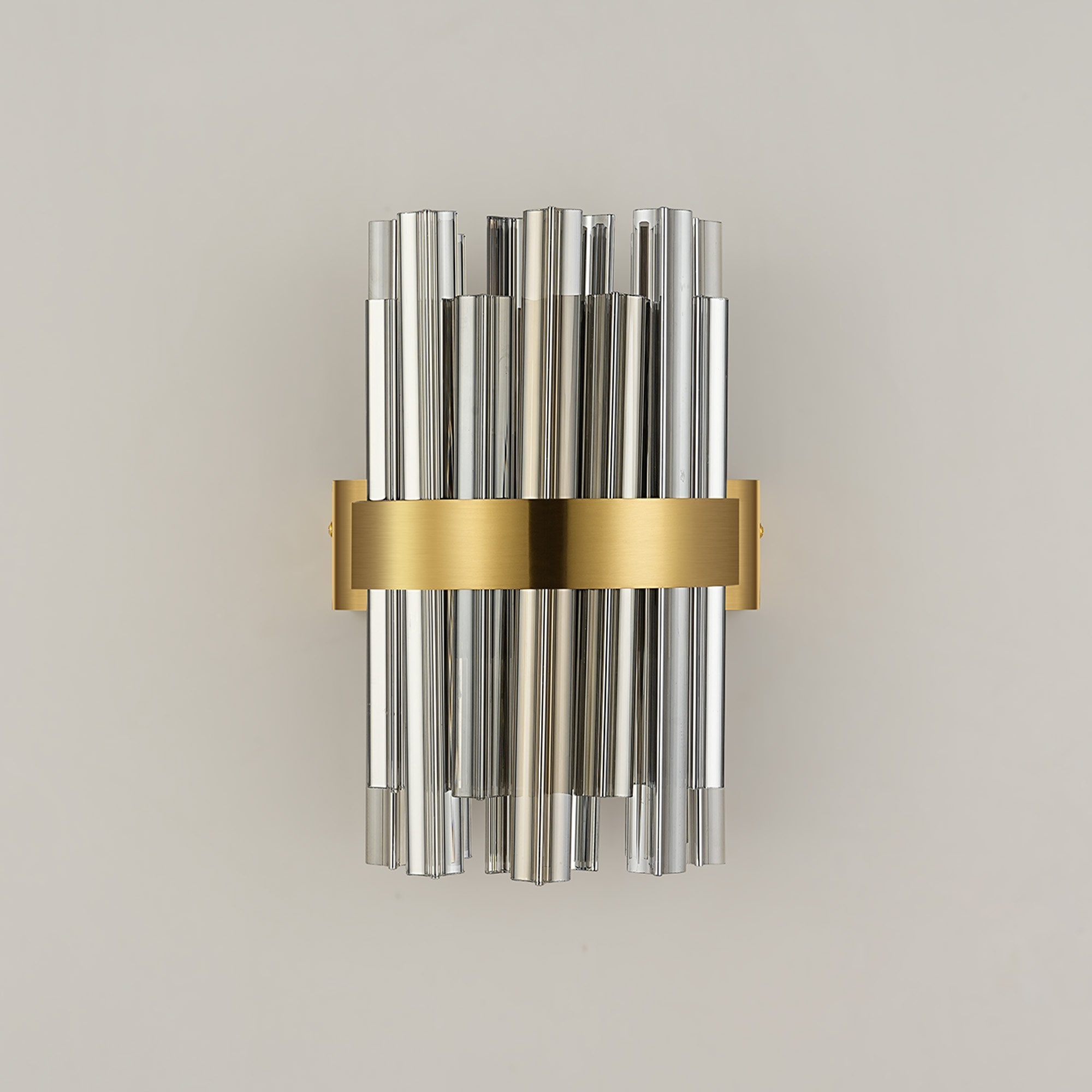 Fabula Farnley 4 Light Wall Light - Brass & Smoked Glass