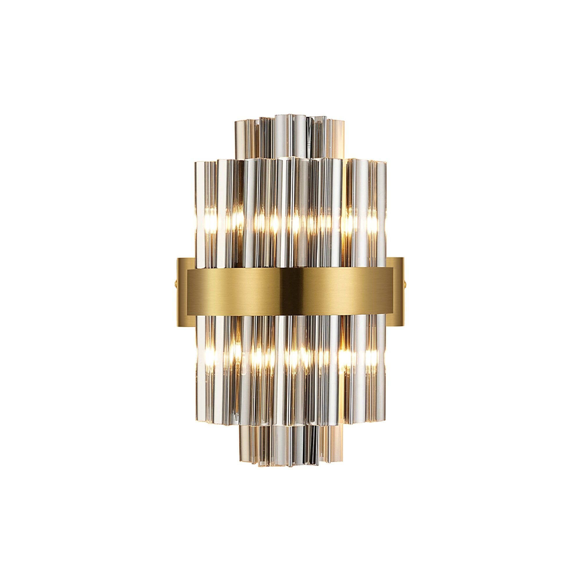 Fabula Farnley 4 Light Wall Light - Brass & Smoked Glass